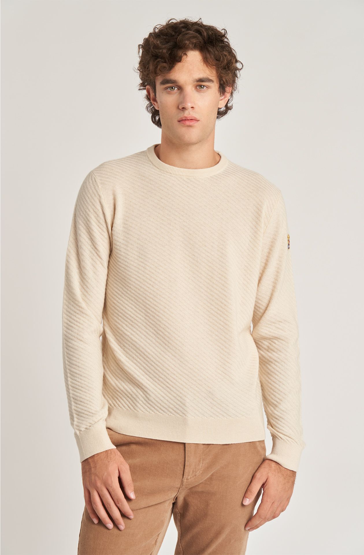 Weekend men's crew-neck wool blend sweater