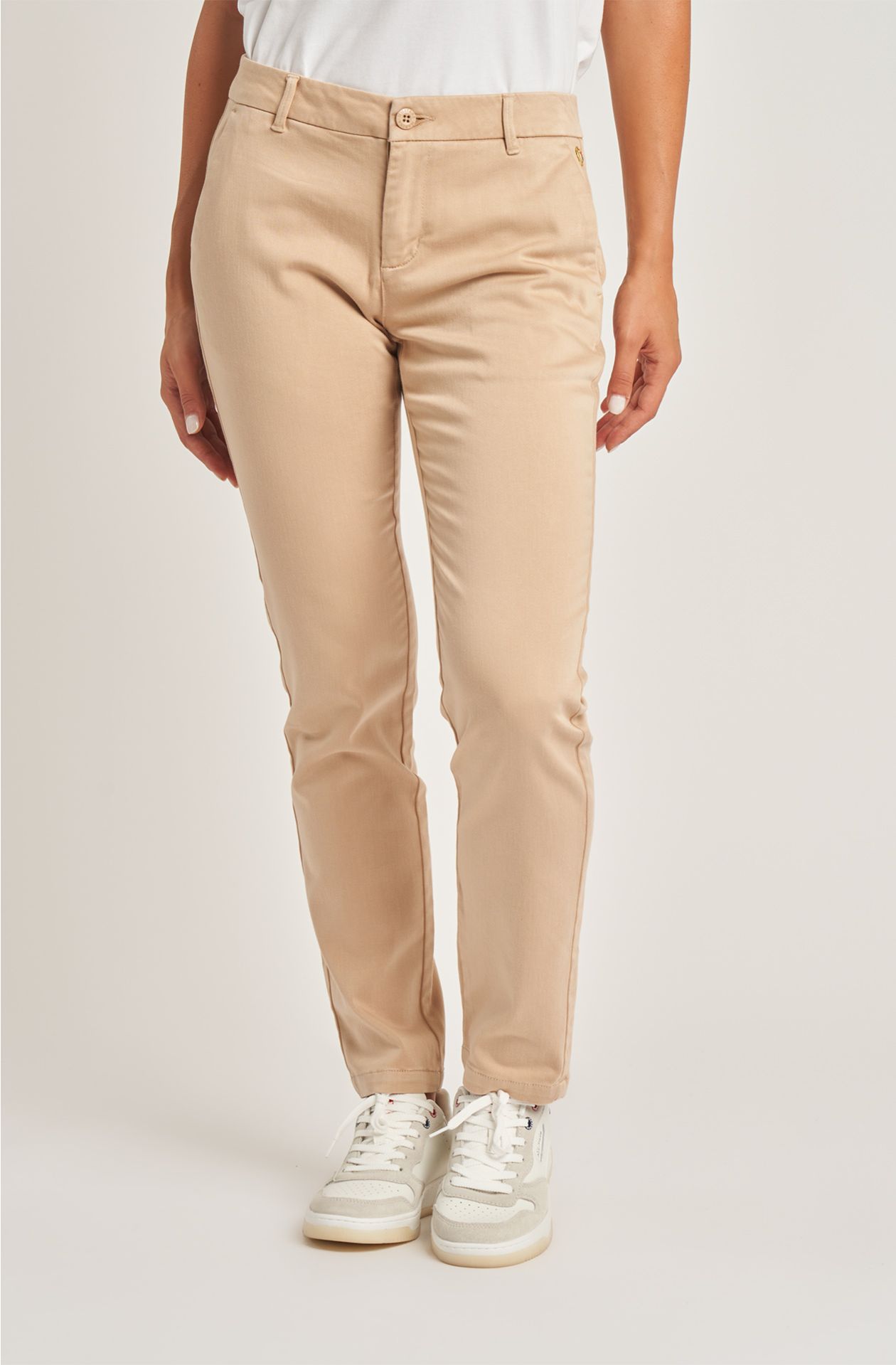 Women's cotton blend chino trousers