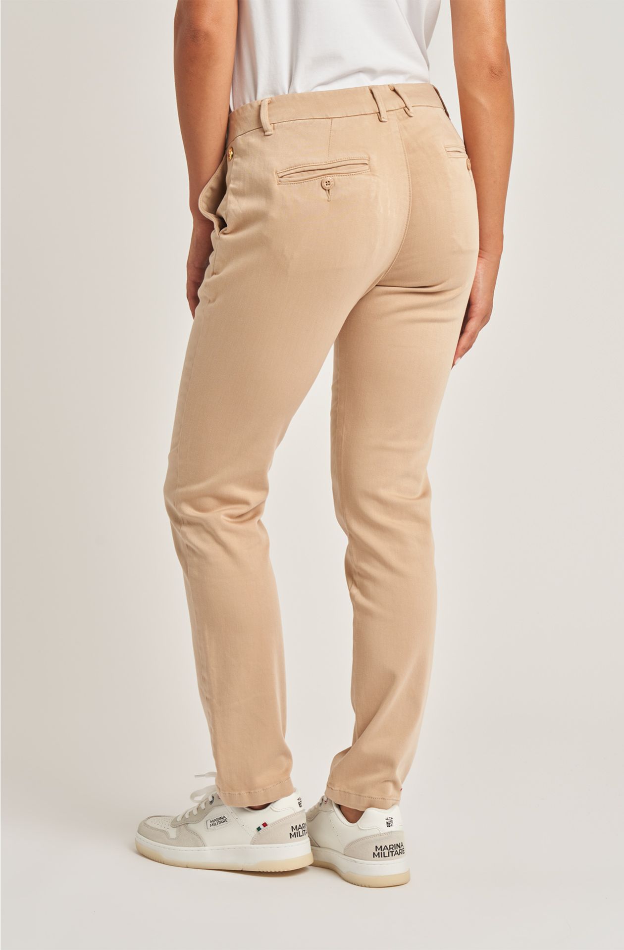 Women's cotton blend chino trousers