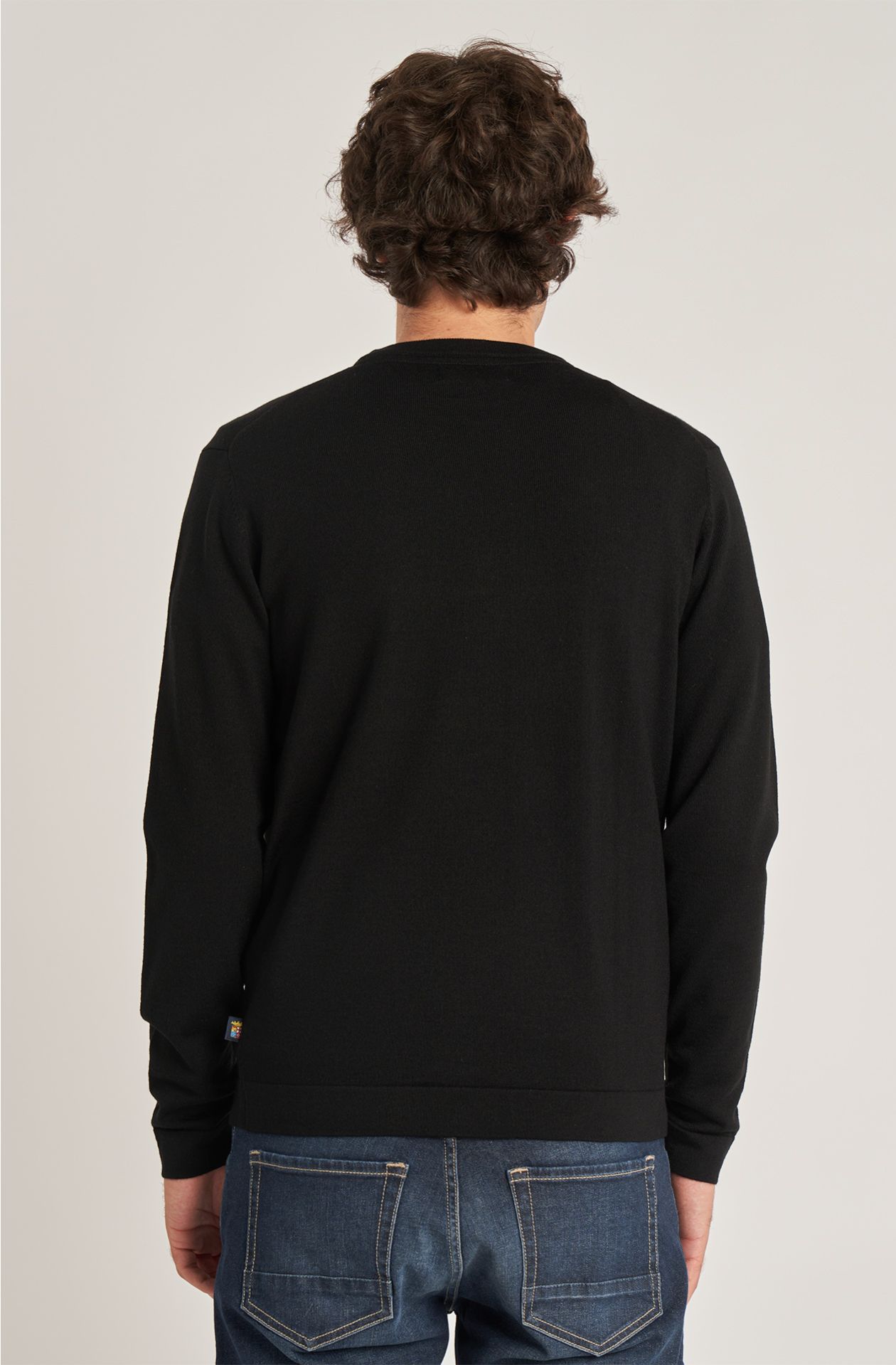 Classic men's crew-neck wool blend sweater