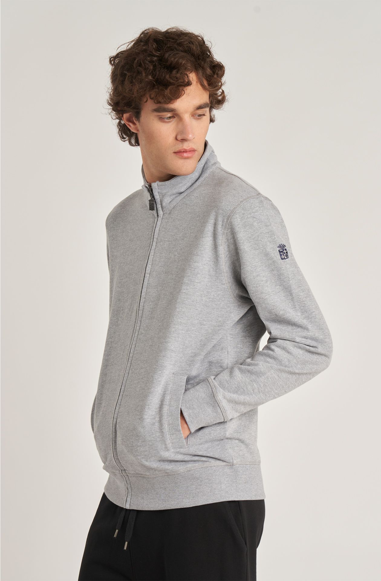 Essential men's full zip cotton sweatshirt