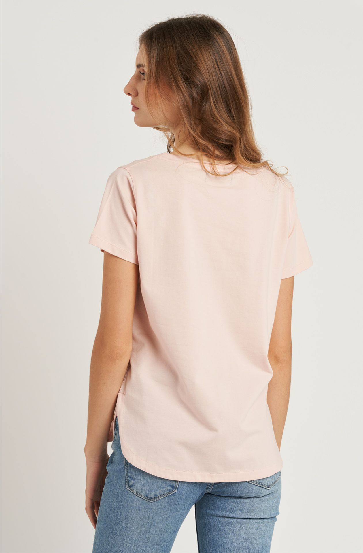 T-shirt da donna in cotone elasticizzato