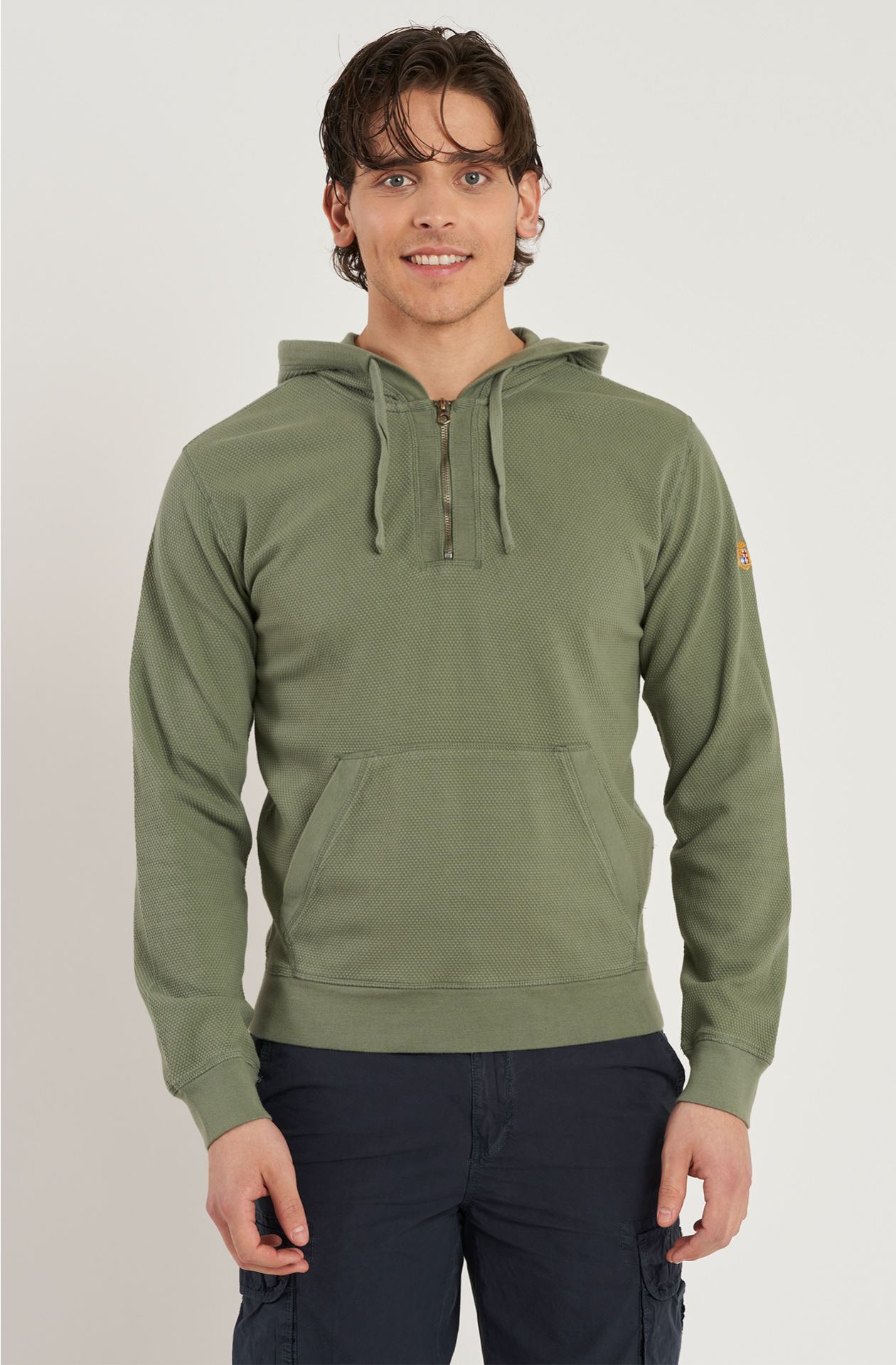 Men's sweatshirt in knitted cotton