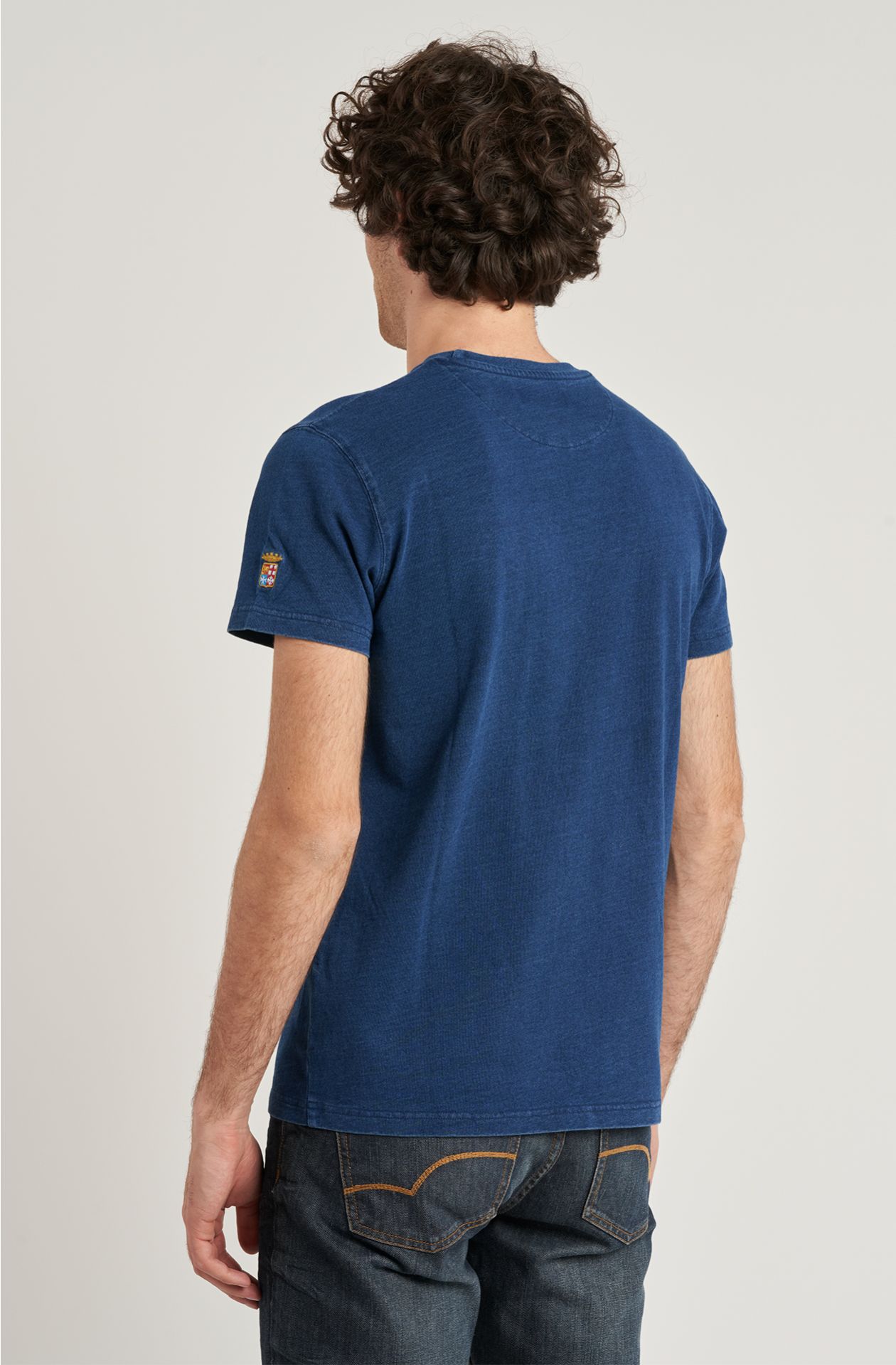 T-shirt da uomo in cotone indaco