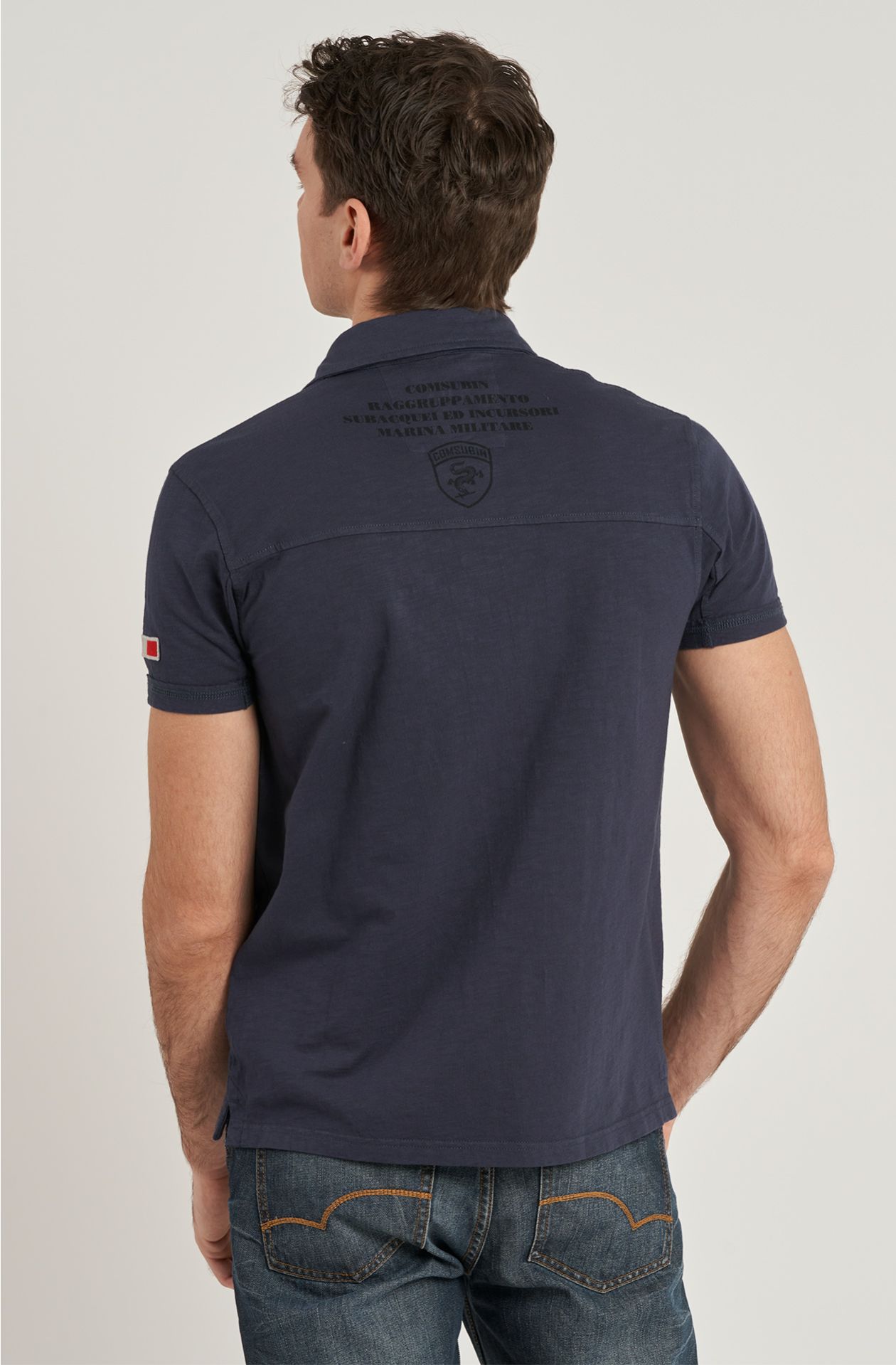Polo da uomo COMSUBIN in cotone slub