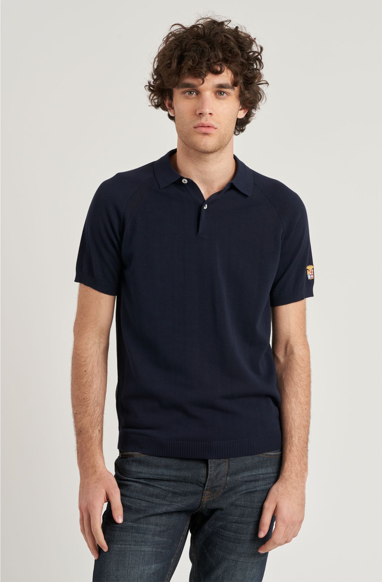 Polo in maglia da uomo misto cotone