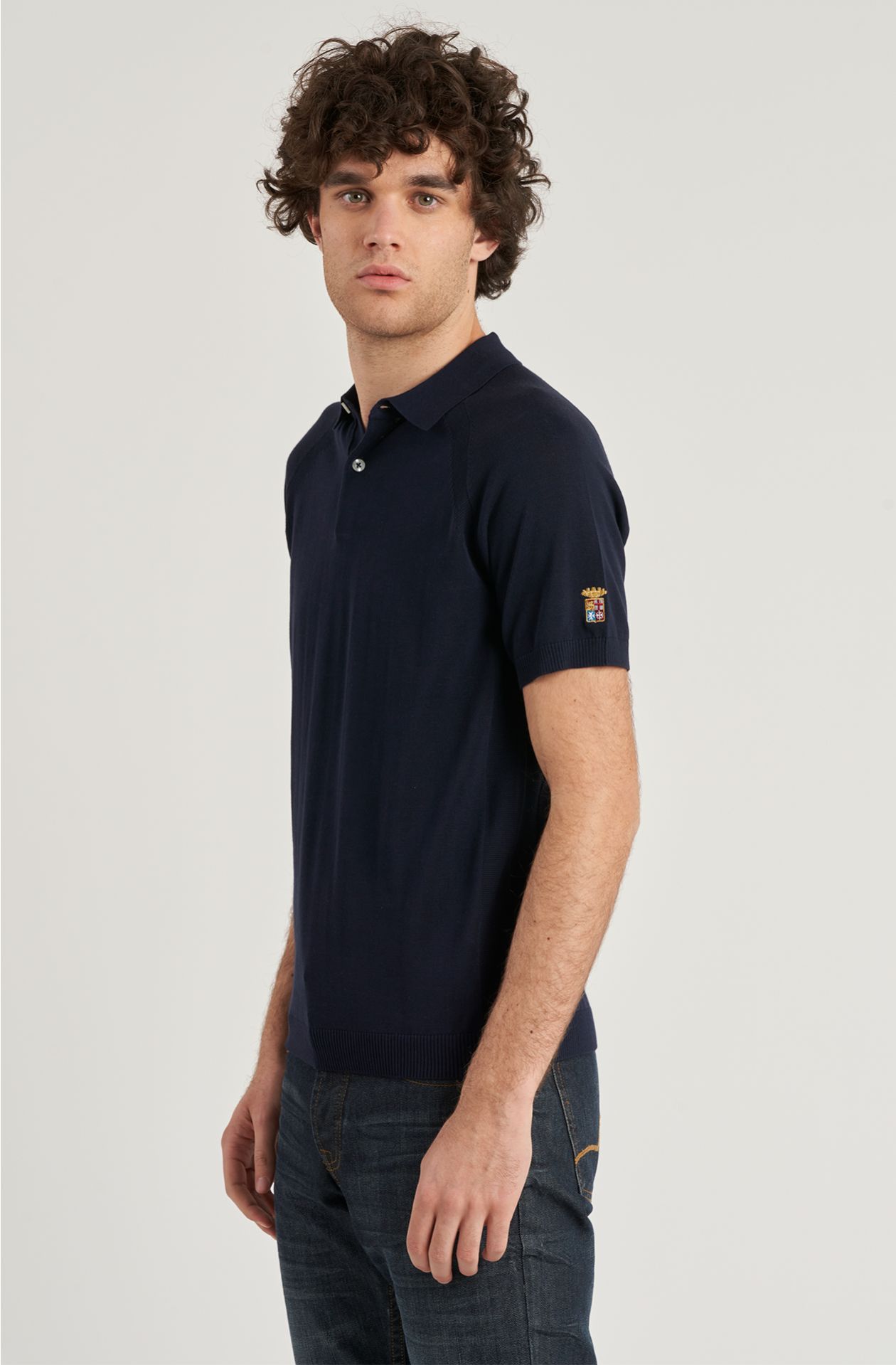 Polo in maglia da uomo misto cotone