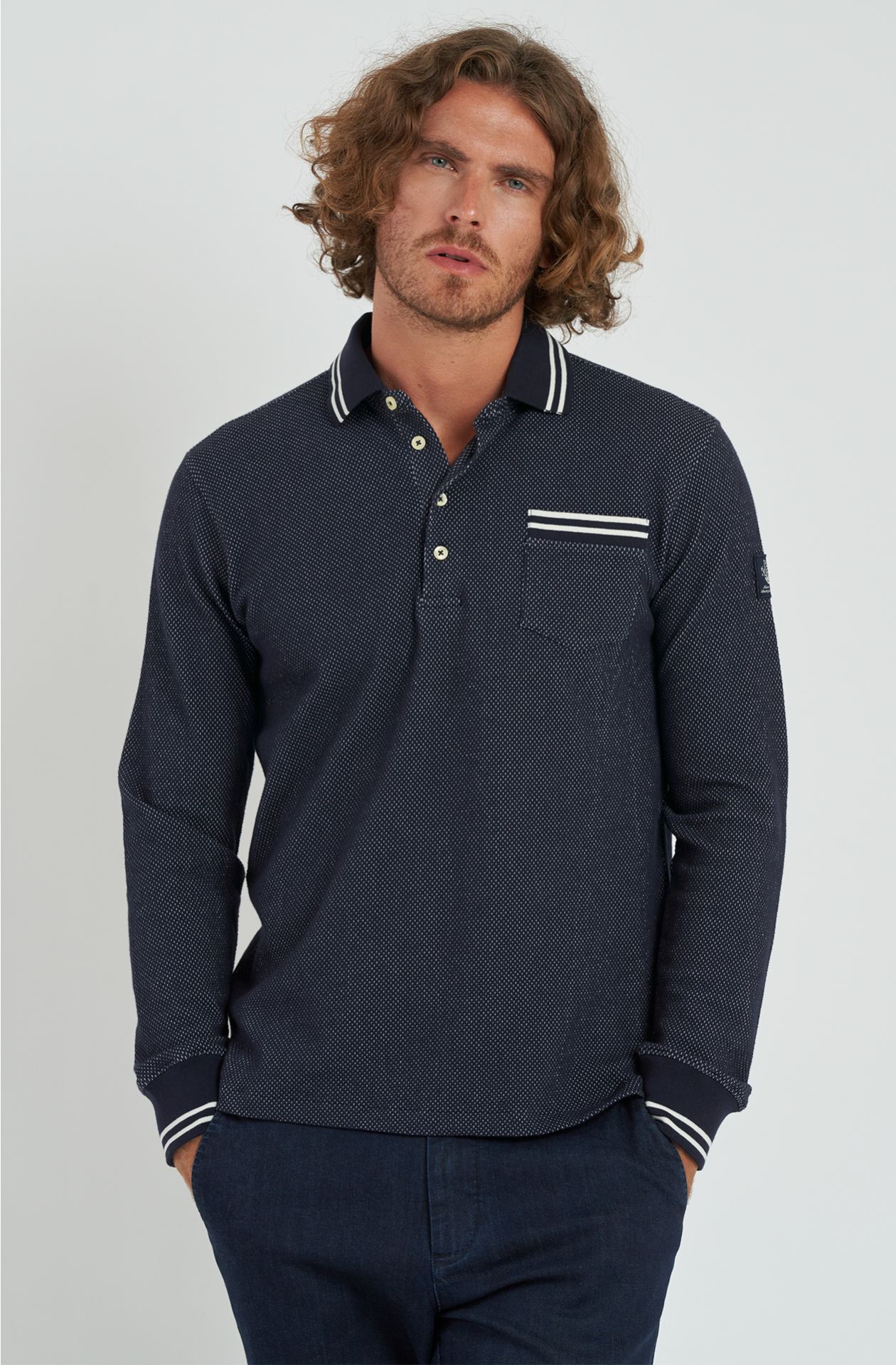 Polo da uomo Amerigo Vespucci in cotone elasticizzato