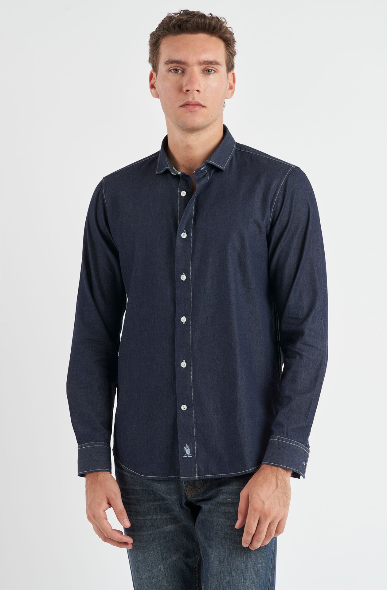 Camicia da uomo Amerigo Vespucci in cotone denim