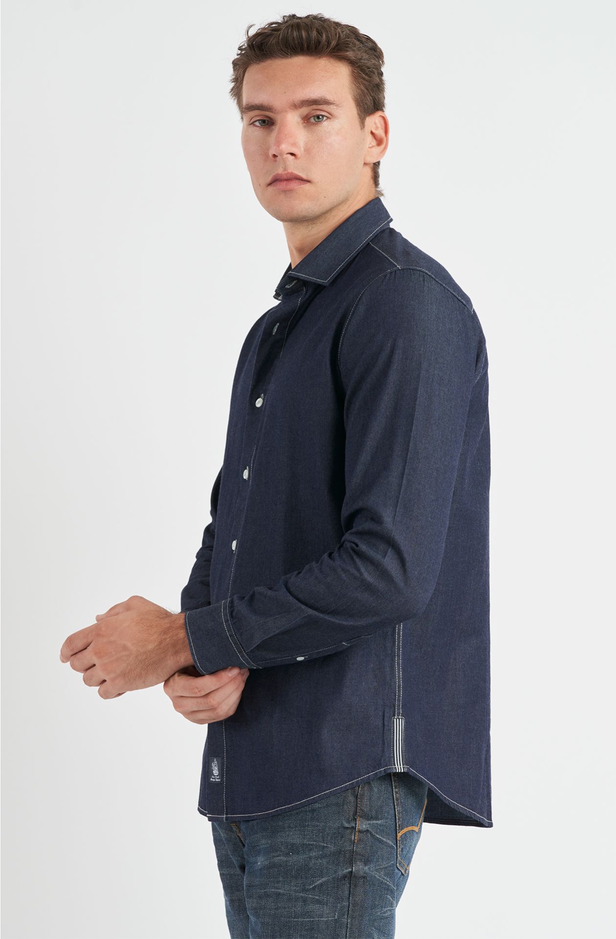 Camicia da uomo Amerigo Vespucci in cotone denim