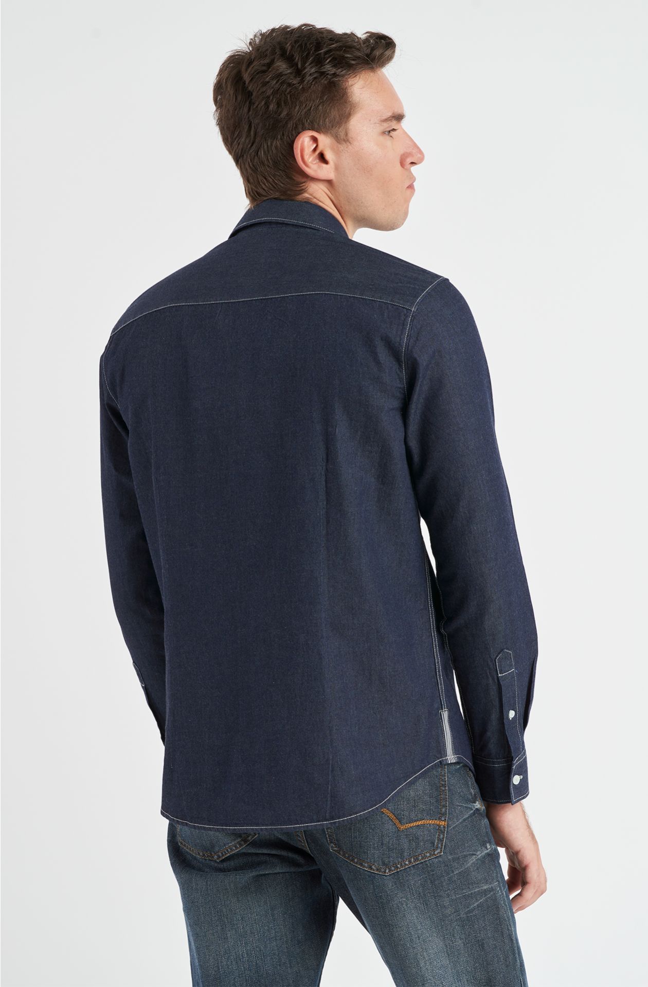 Camicia da uomo Amerigo Vespucci in cotone denim