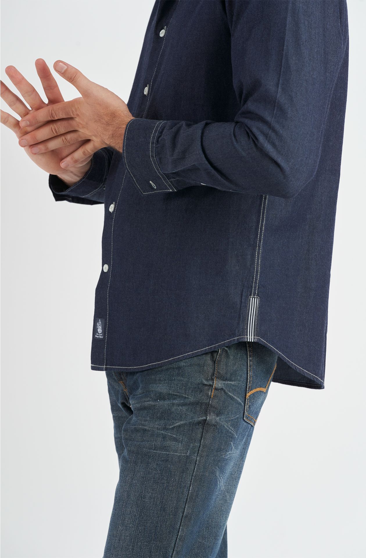 Camicia da uomo Amerigo Vespucci in cotone denim