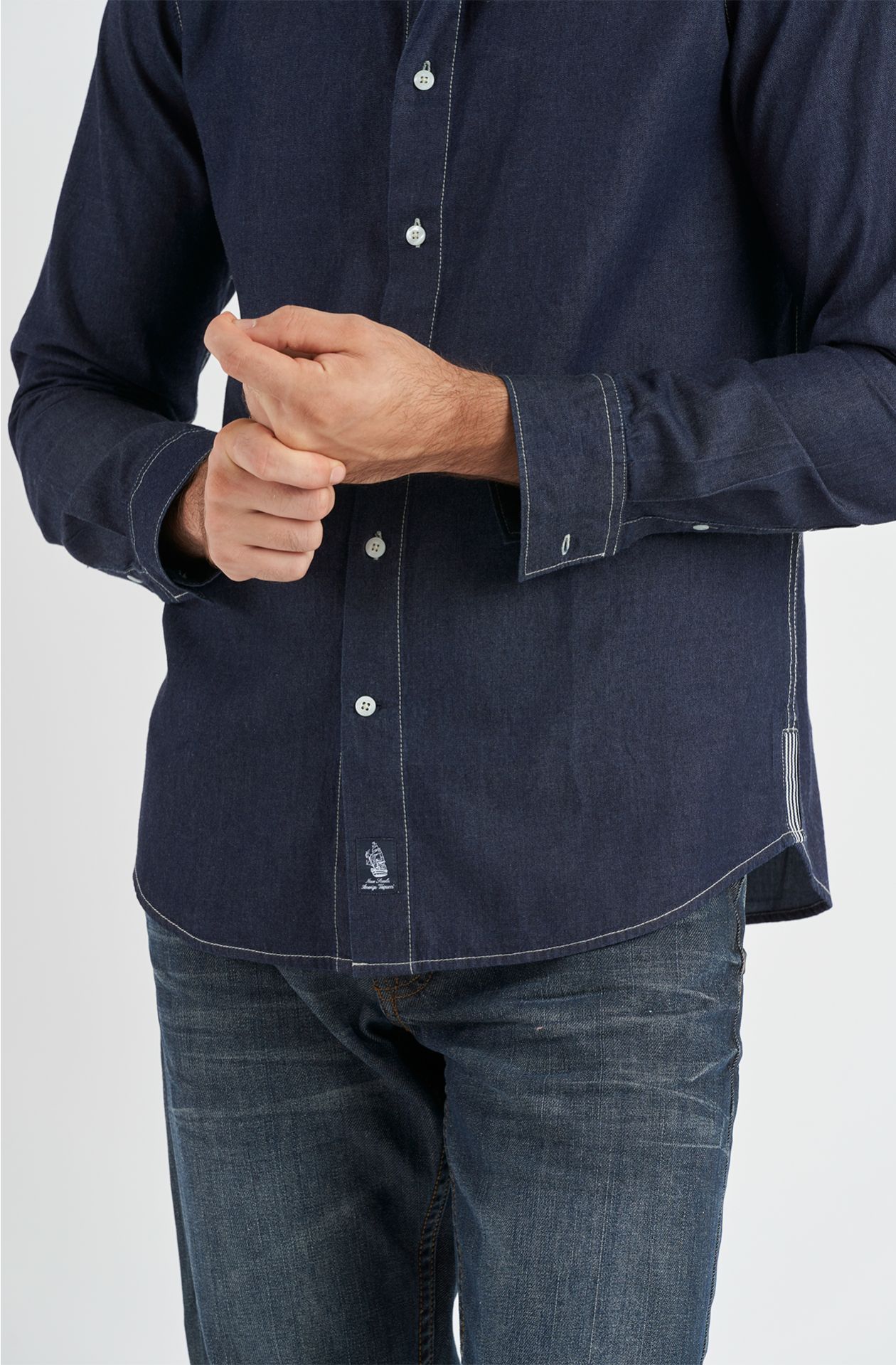 Camicia da uomo Amerigo Vespucci in cotone denim