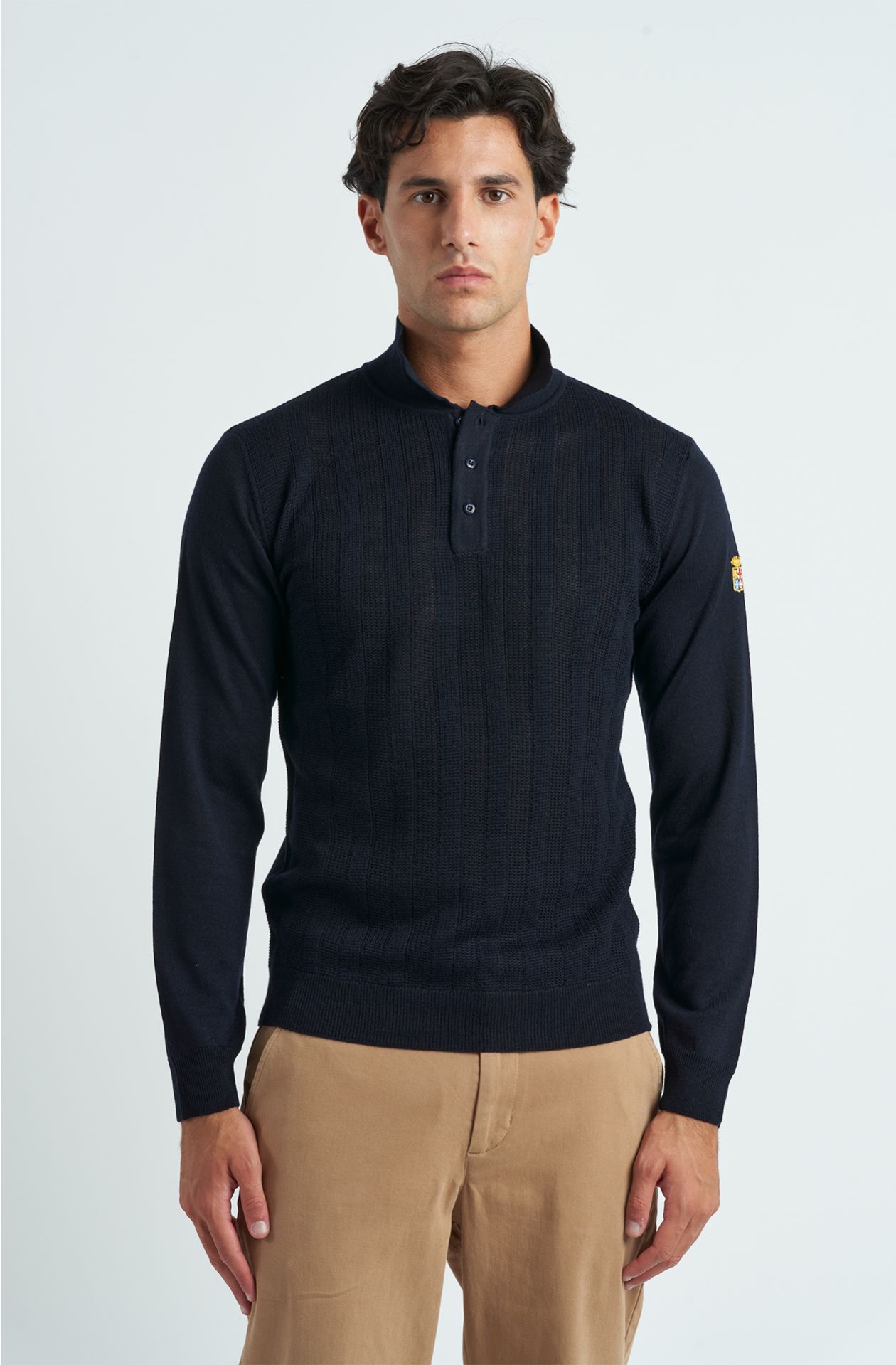 Men's Wool Blend Polo Sweater