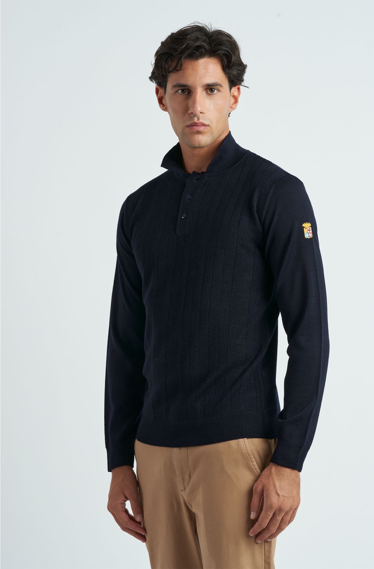 Men's Wool Blend Polo Sweater