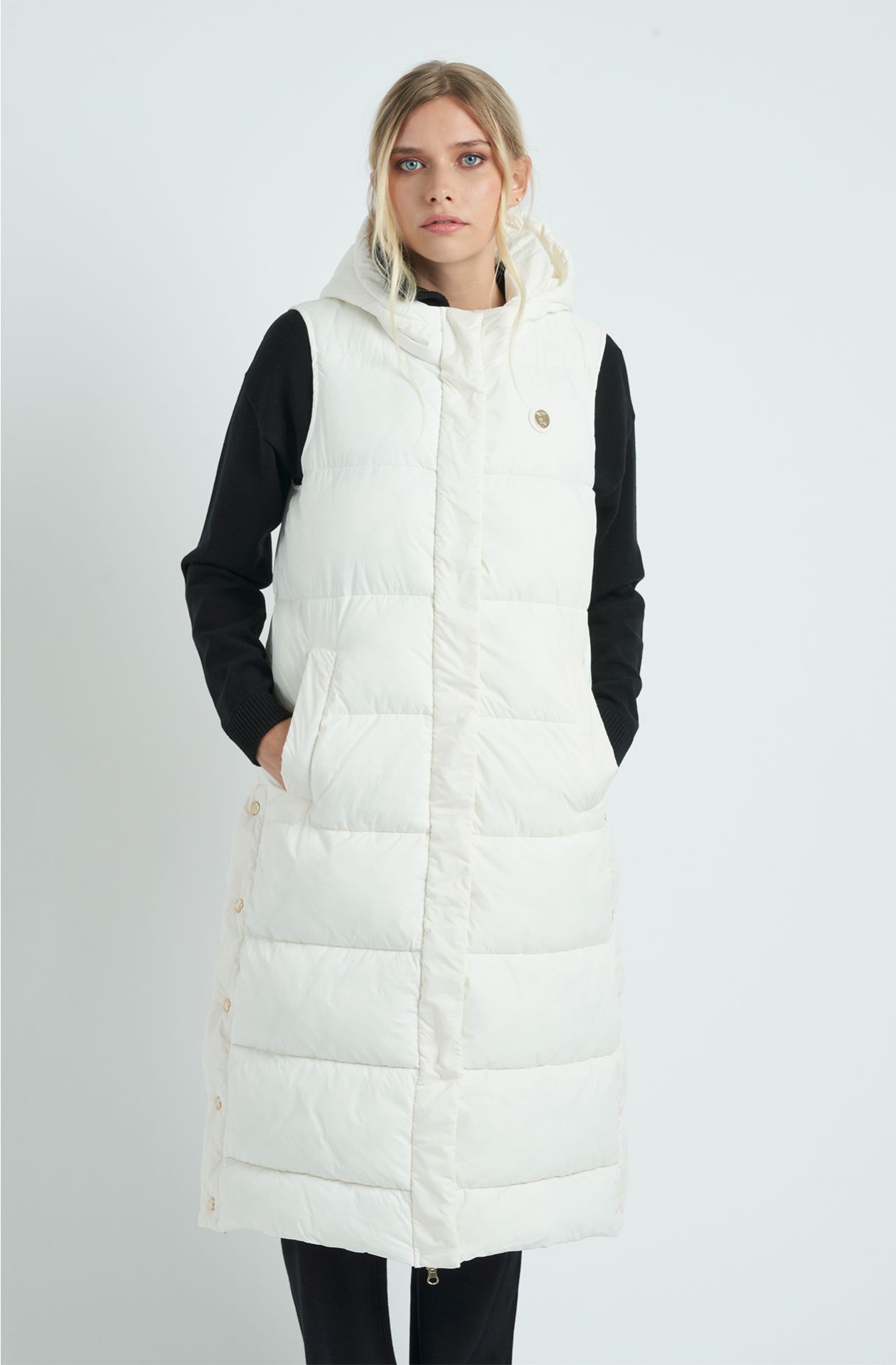 Smanicato trapuntato da donna in nylon