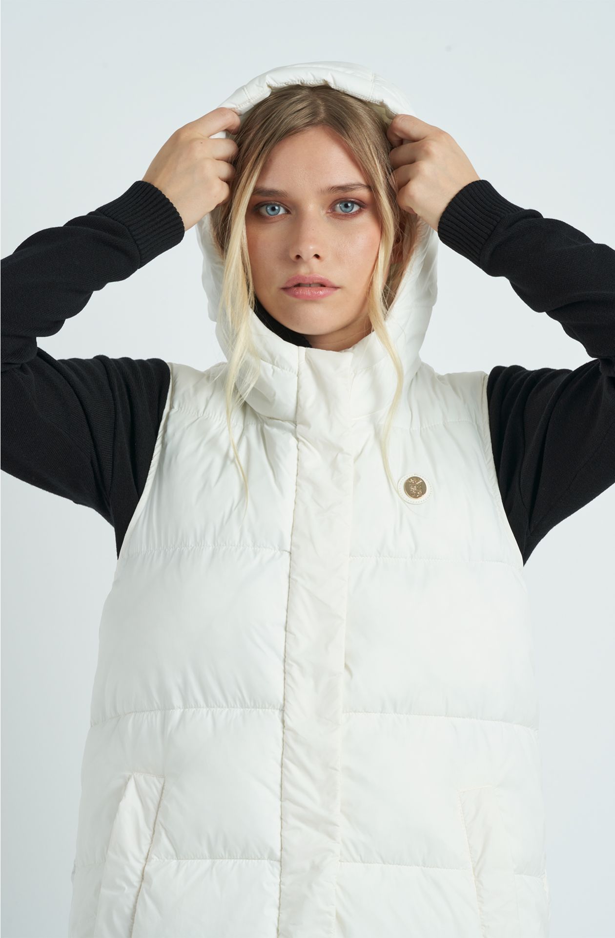 Smanicato trapuntato da donna in nylon