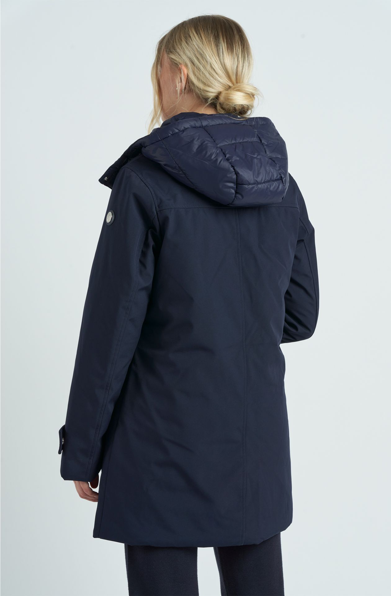 Giaccone da donna in soft shell con cappuccio