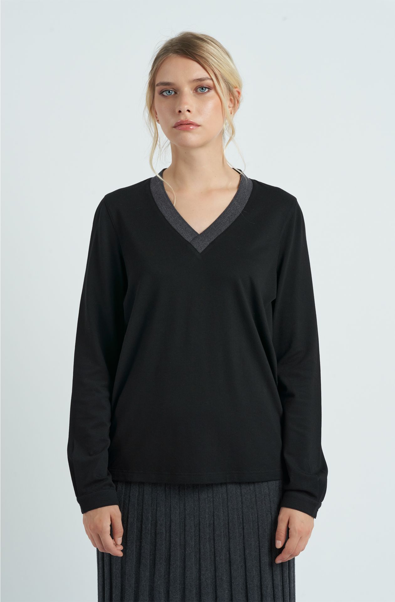 T-shirt da donna in cotone piquet