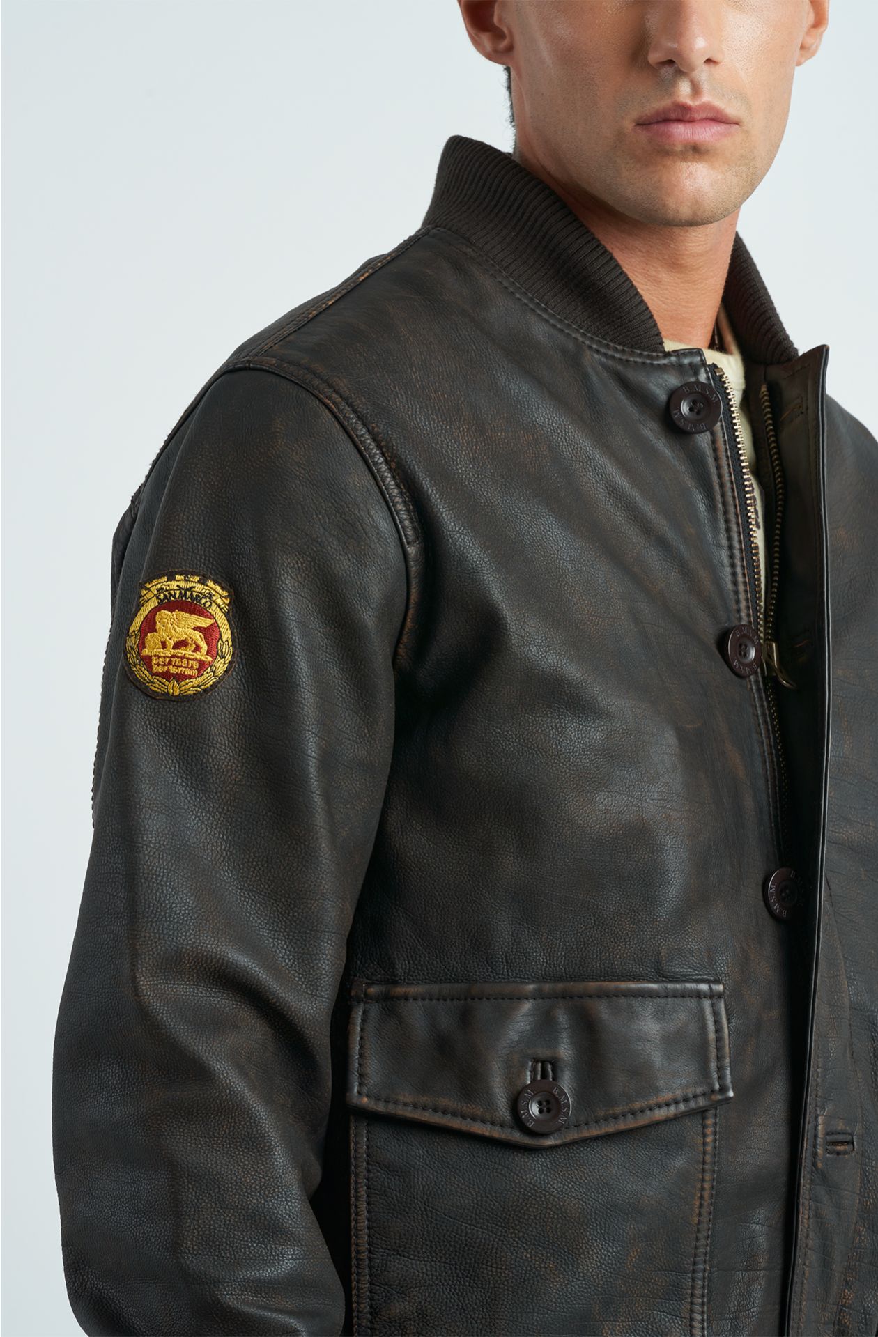 Men's Brigata Marina San Marco Leather Parka