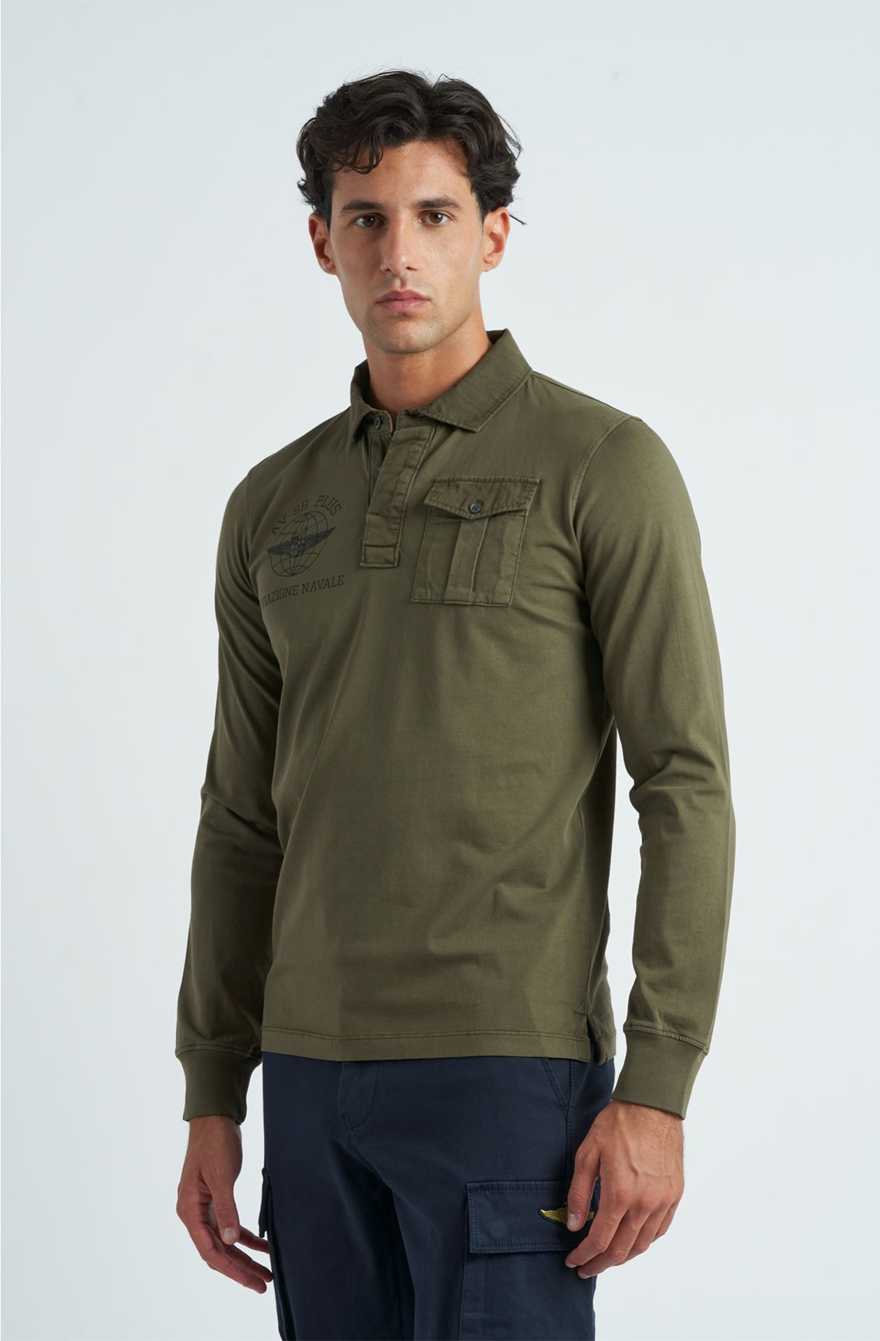 Polo da uomo Aviazione Navale in cotone