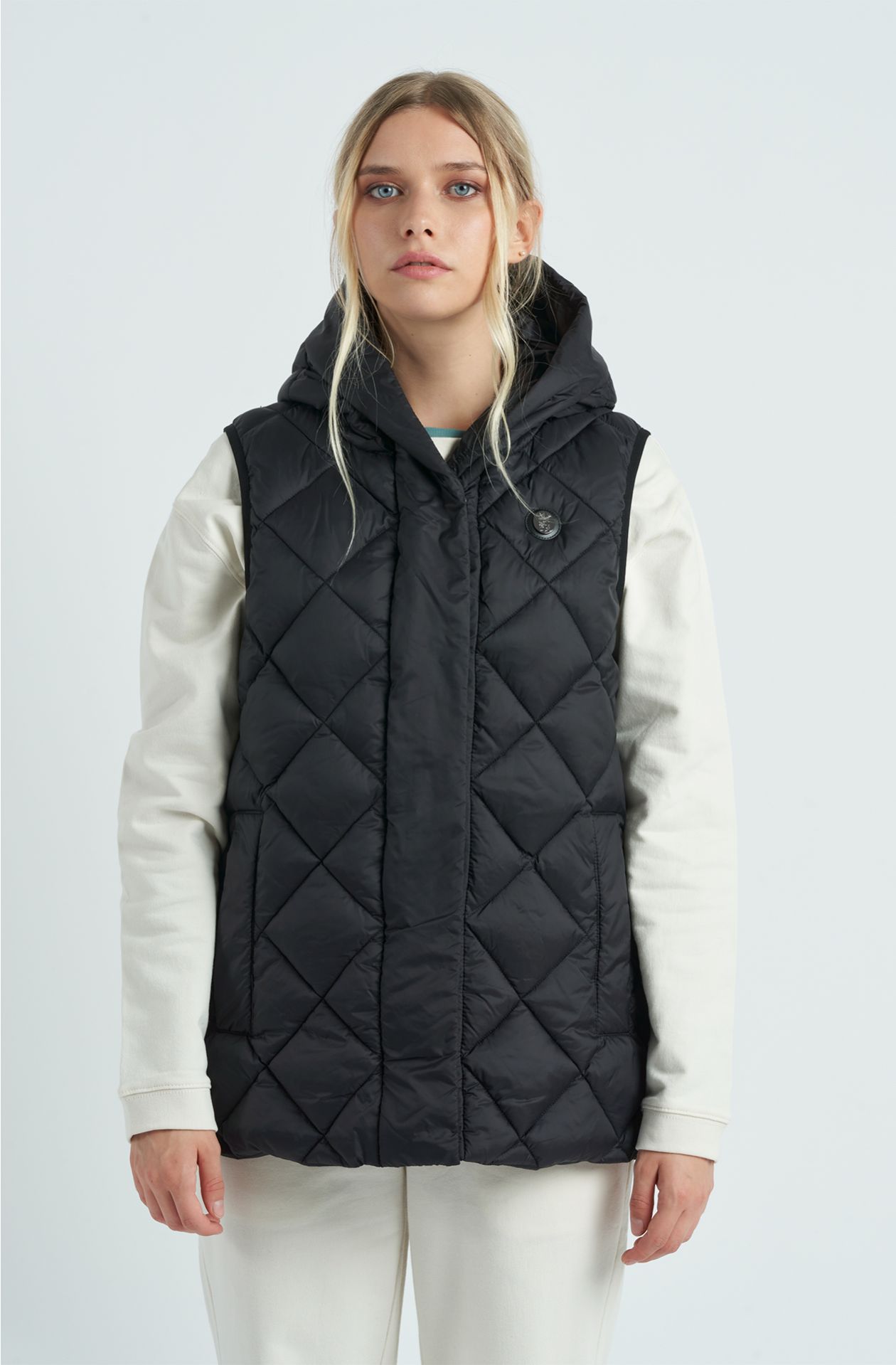 Smanicato trapuntato da donna in nylon