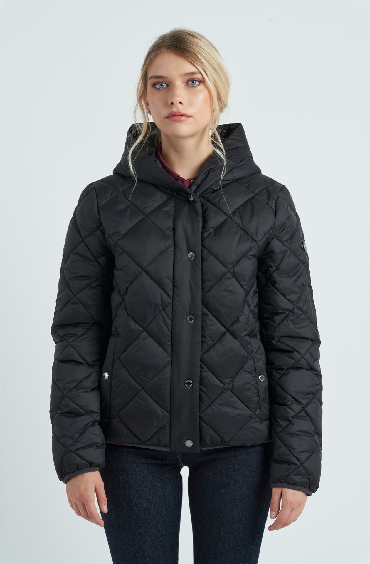 Giaccone trapuntato da donna in nylon