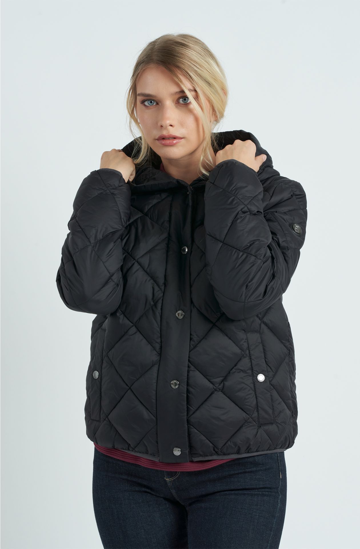 Giaccone trapuntato da donna in nylon