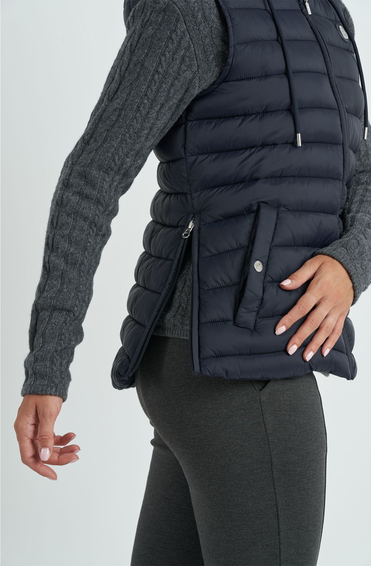 Smanicato trapuntato da donna in nylon