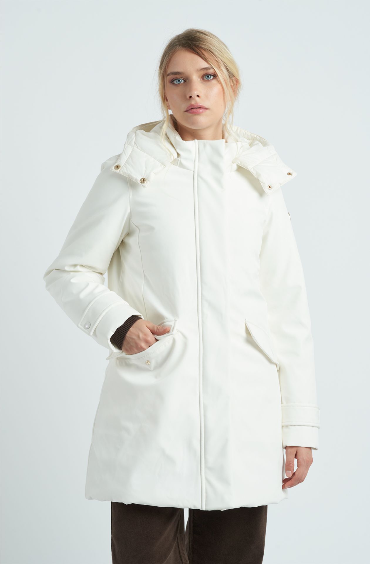 Giaccone da donna in Softshell con cappuccio