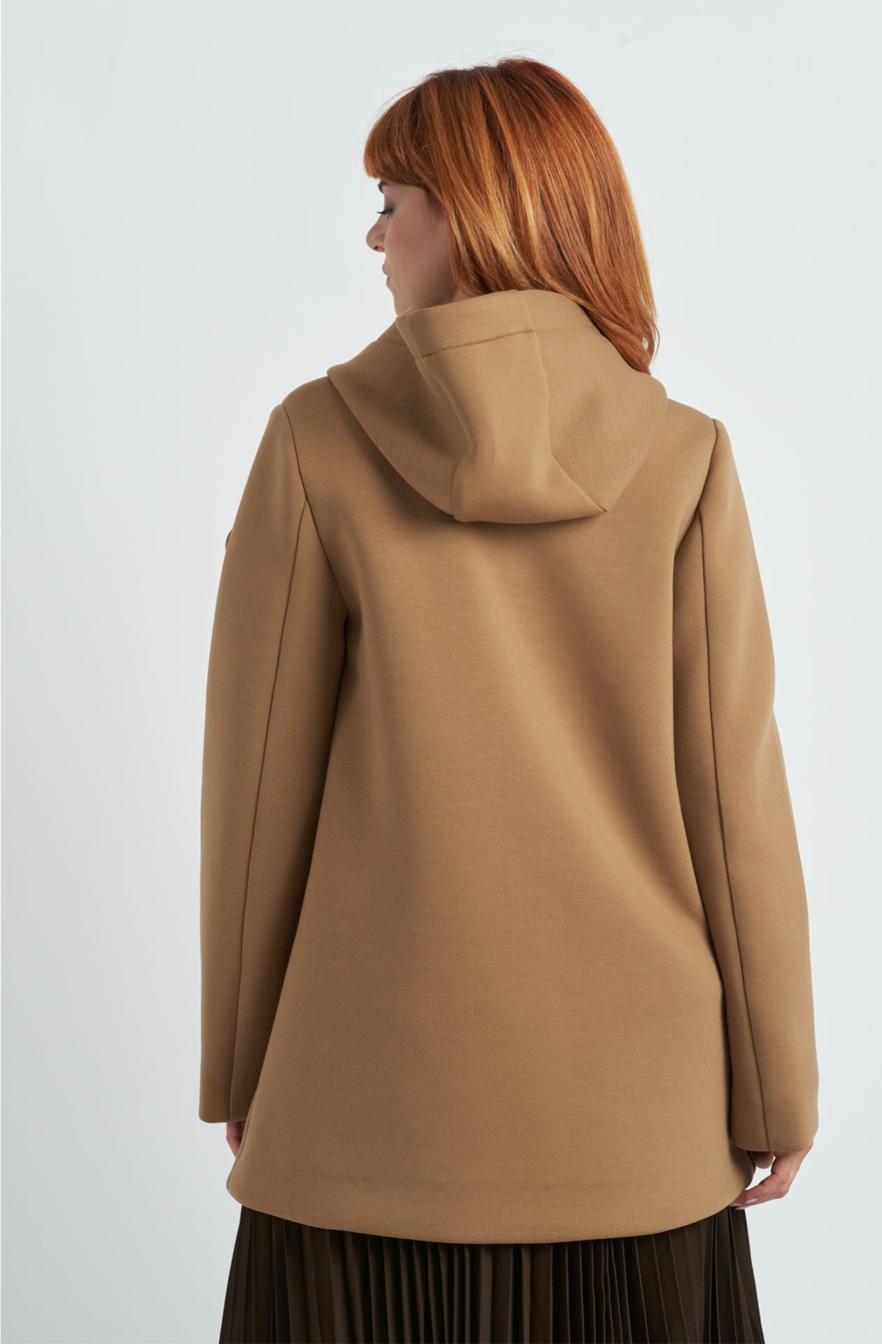 Women's Scuba Fabric Hooded Coat