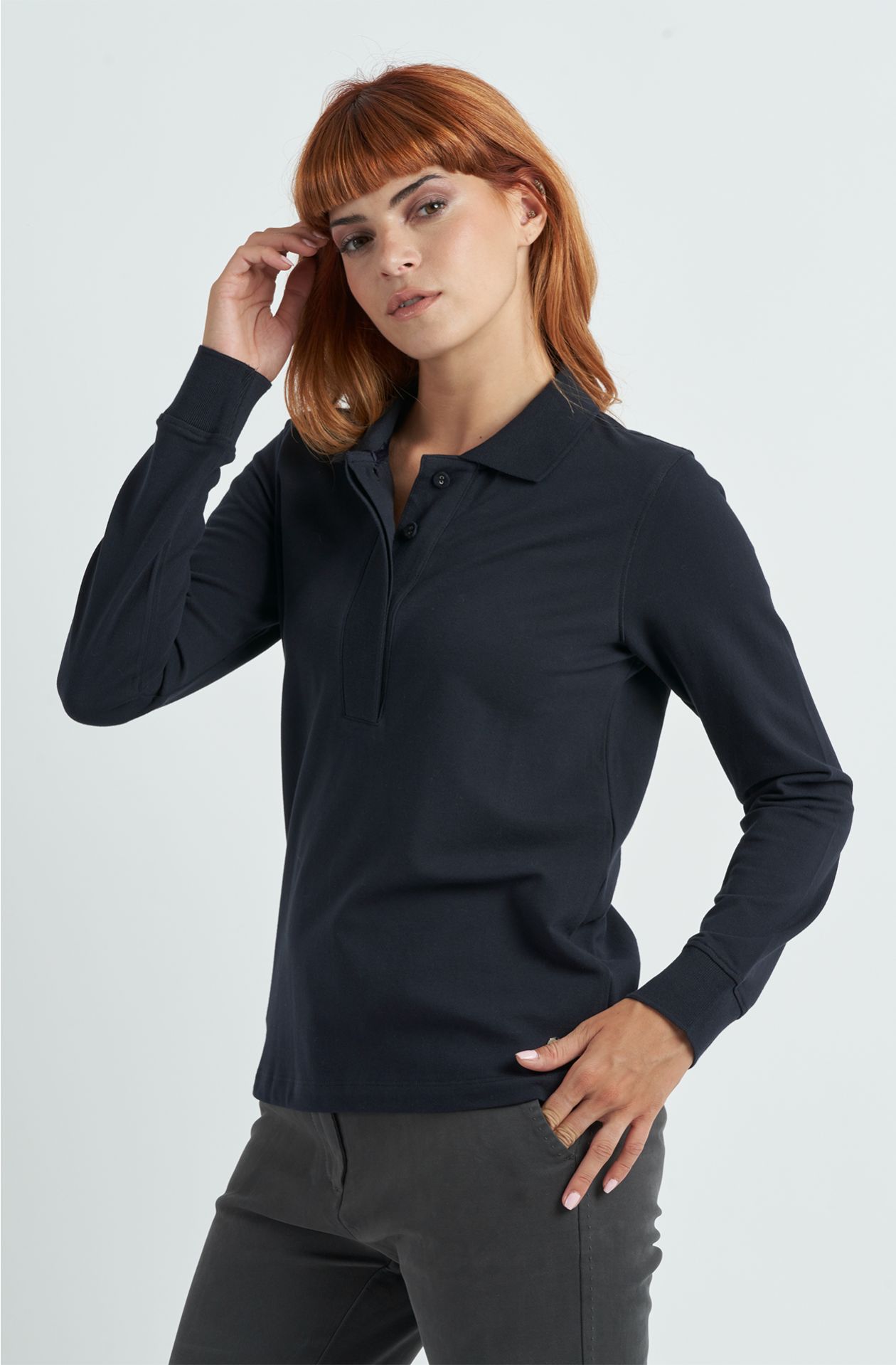 Polo da donna in cotone piquet
