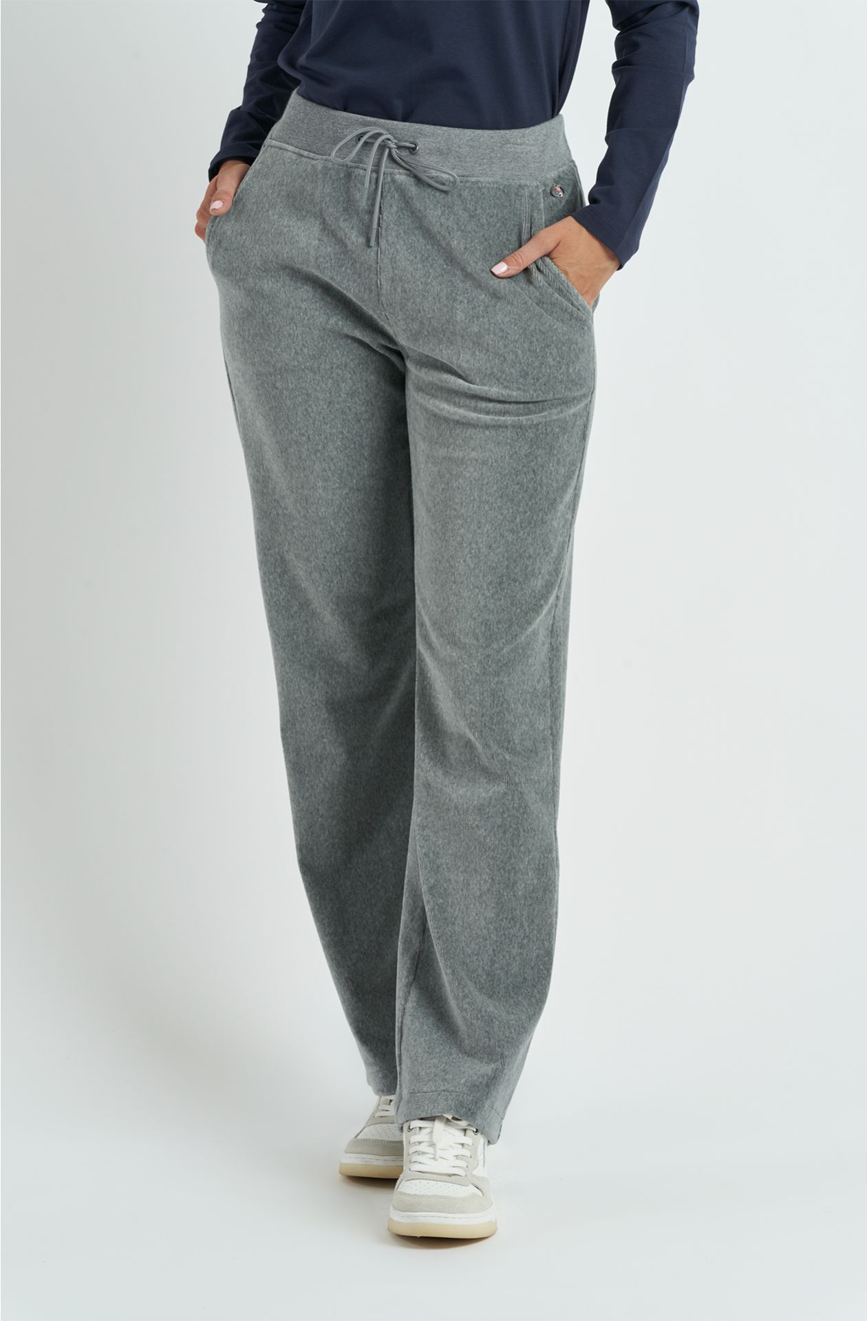 Jogger da donna in velluto millerighe