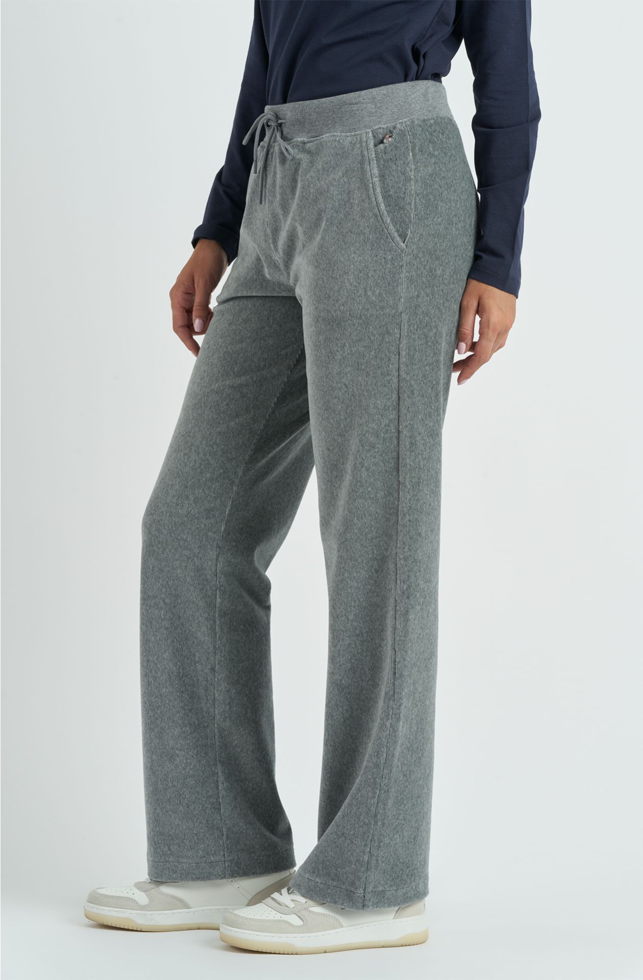 Jogger da donna in velluto millerighe
