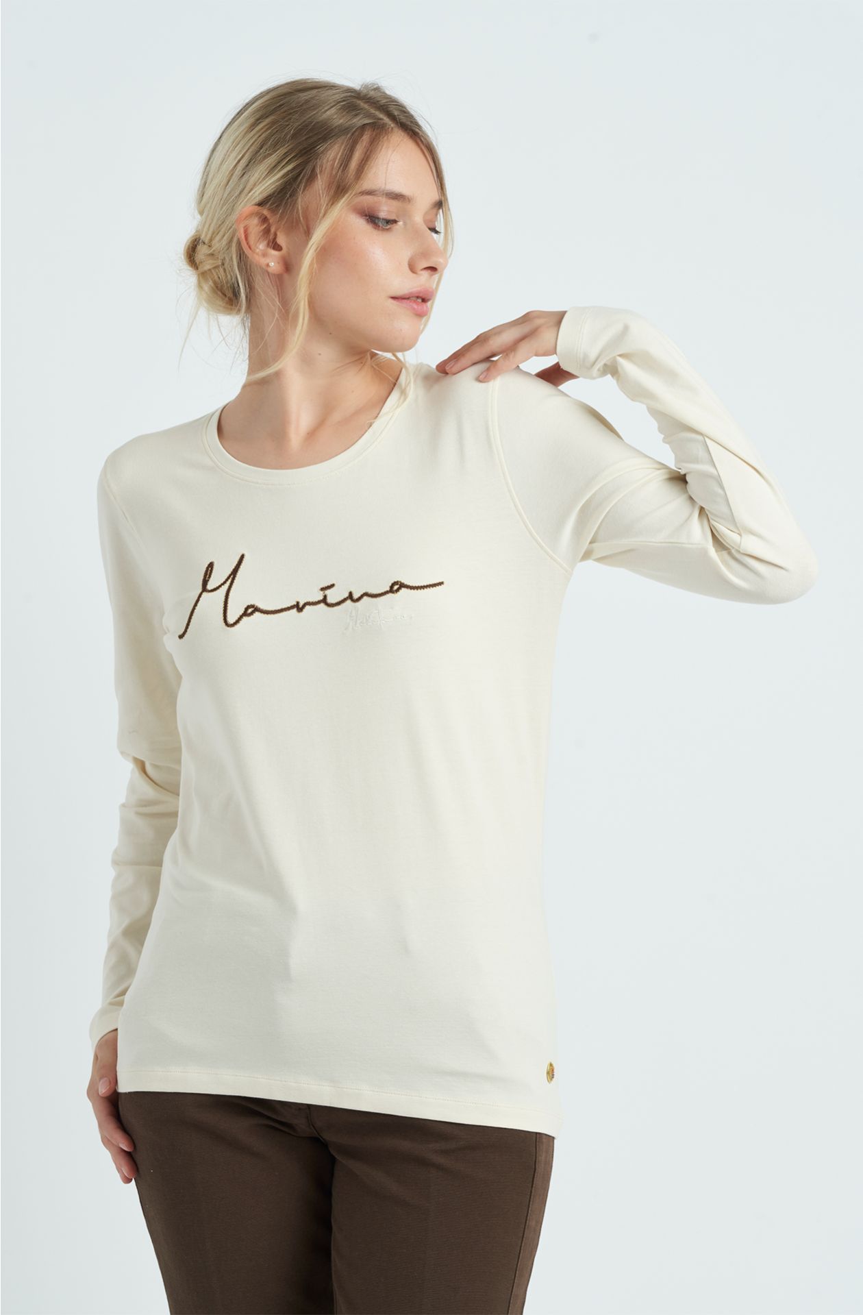 T-shirt da donna in cotone jersey