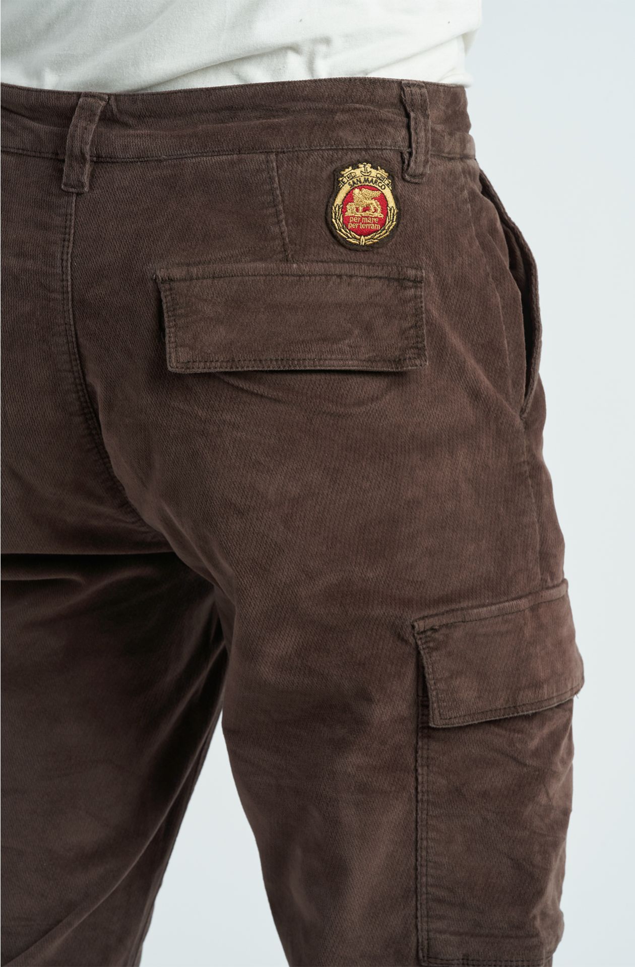 Pantalone cargo da uomo Brigata Marina San Marco in velluto