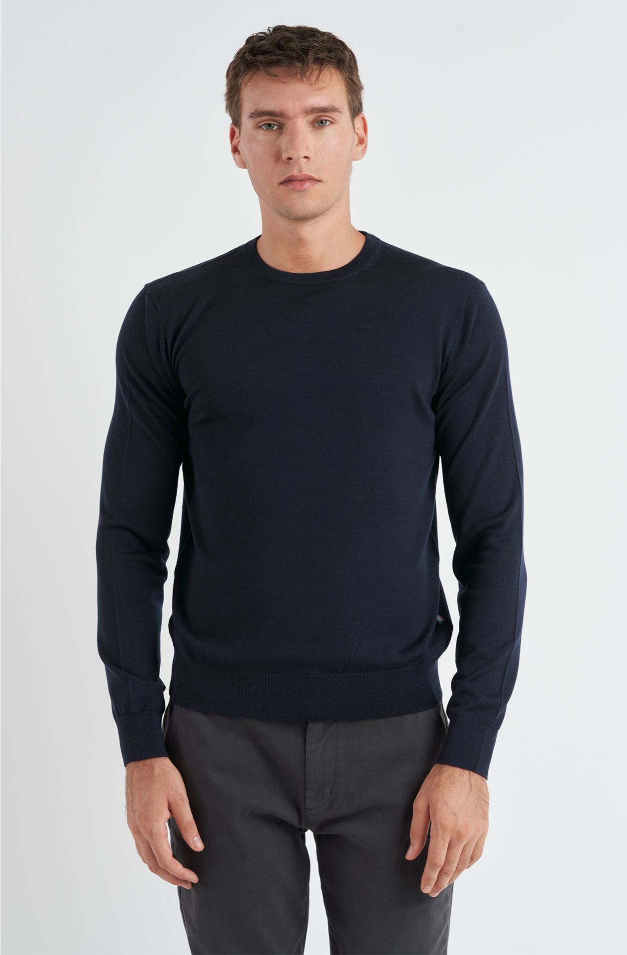 Maglione da uomo in lana merino girocollo