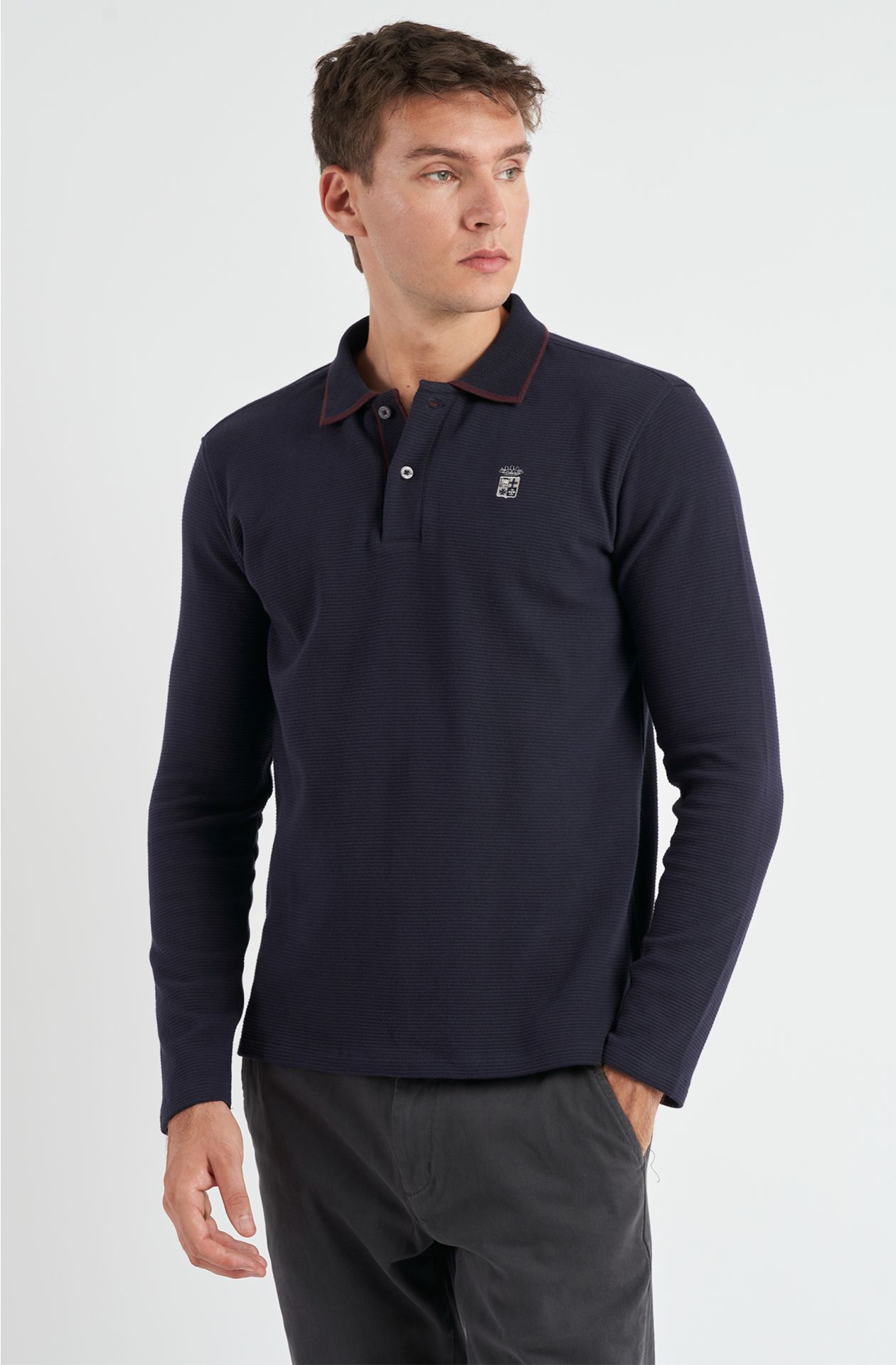 Polo da uomo in cotone ottoman