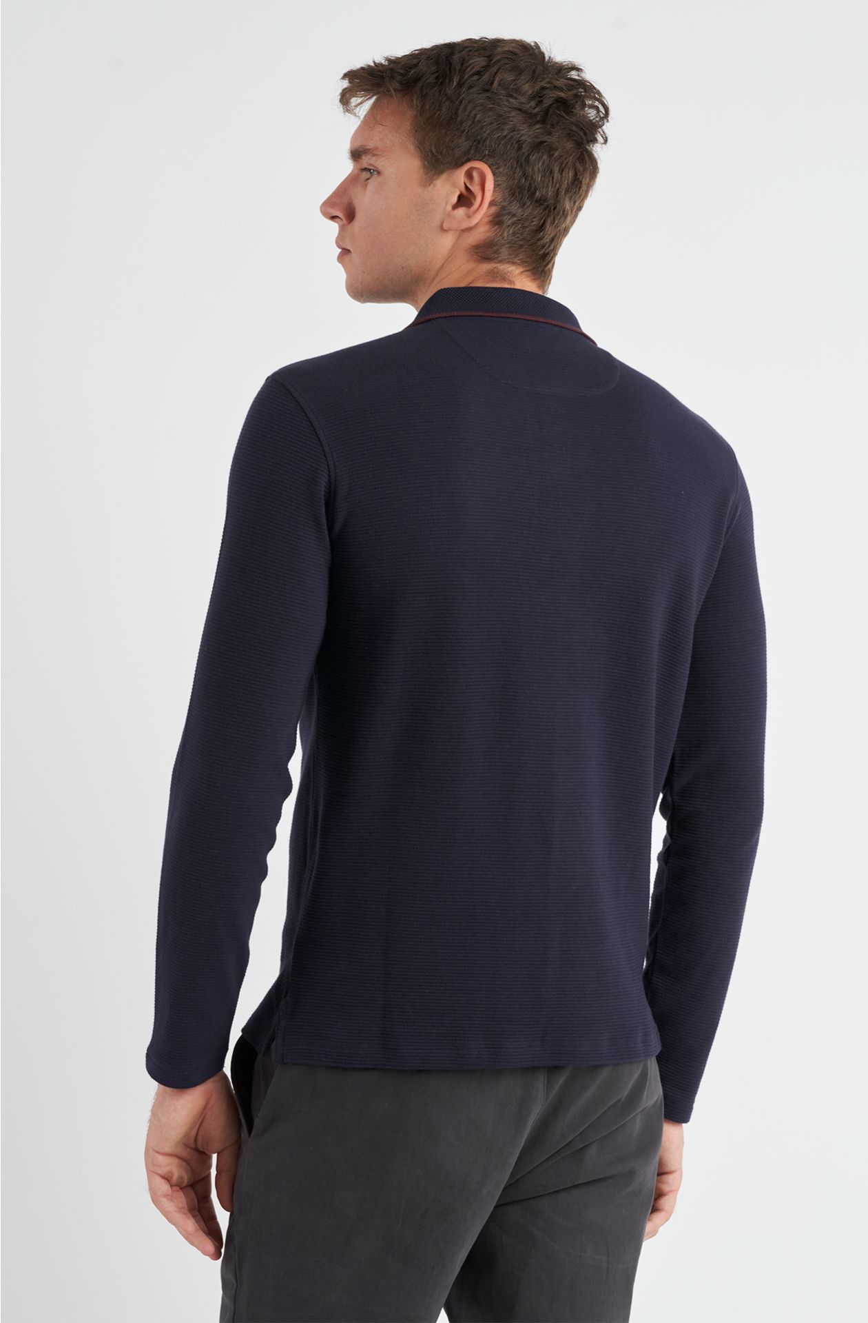 Polo da uomo in cotone ottoman