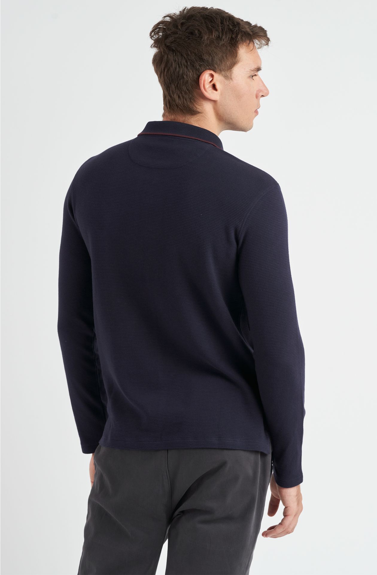 Polo da uomo in cotone ottoman