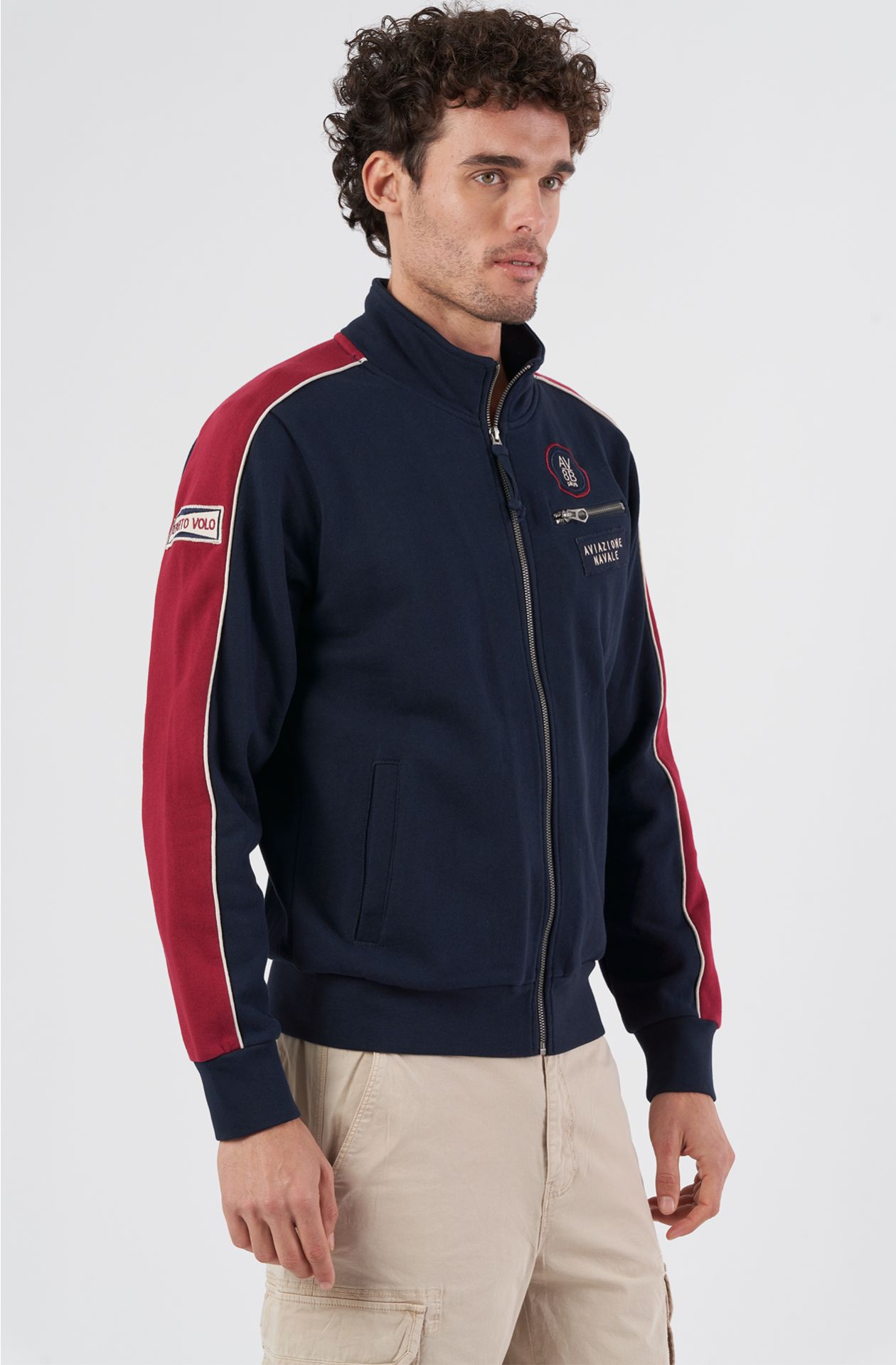 Felpa uomo in cotone reparto volo