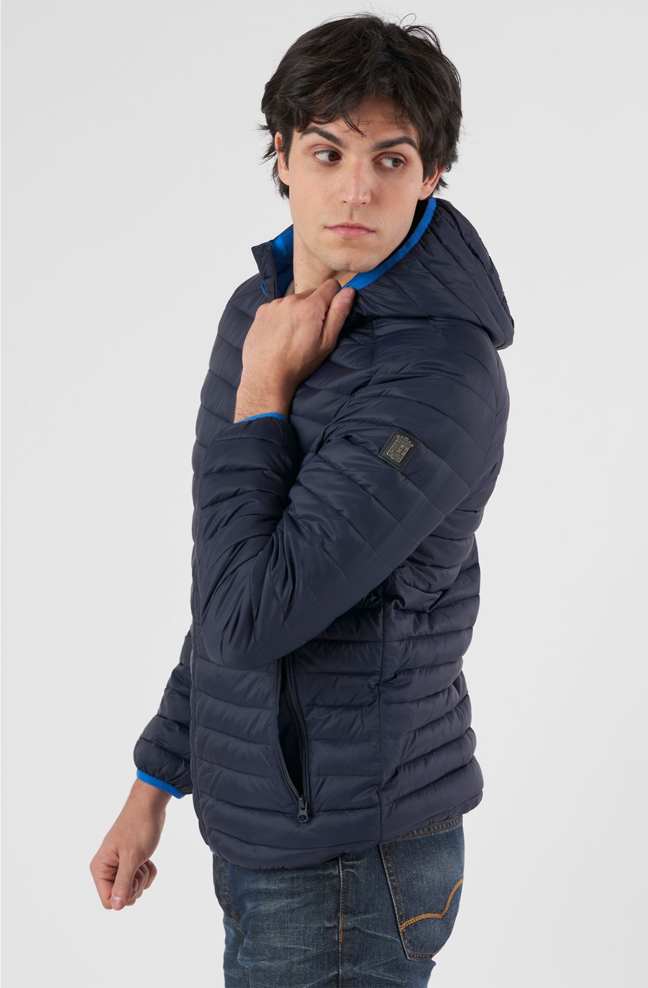 Giubbotto uomo in nylon impunturato