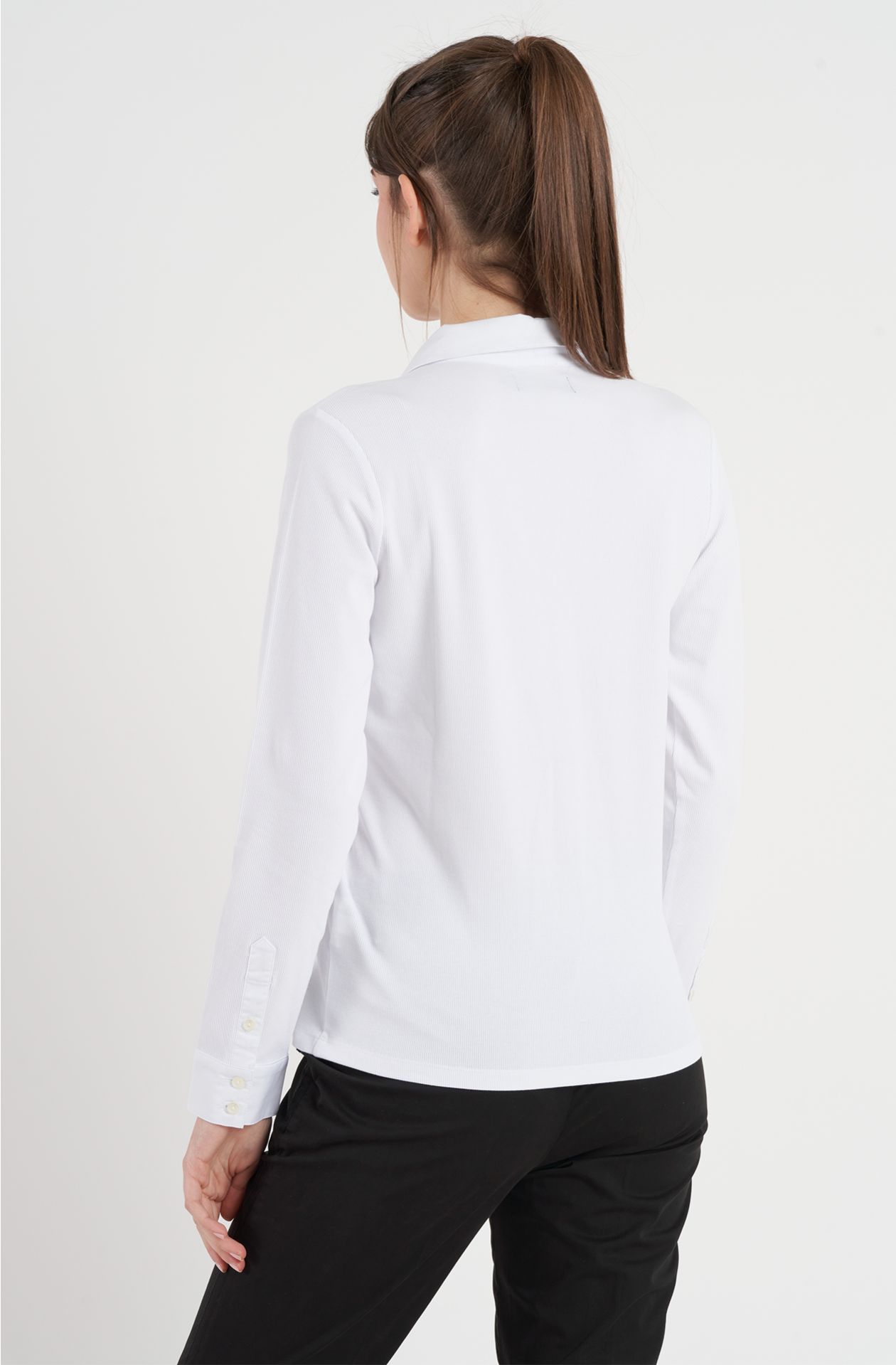Polo donna in cotone a costina