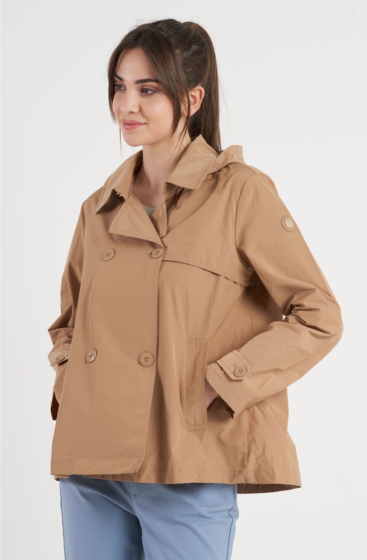 Peacoat donna in cotone impermeabile