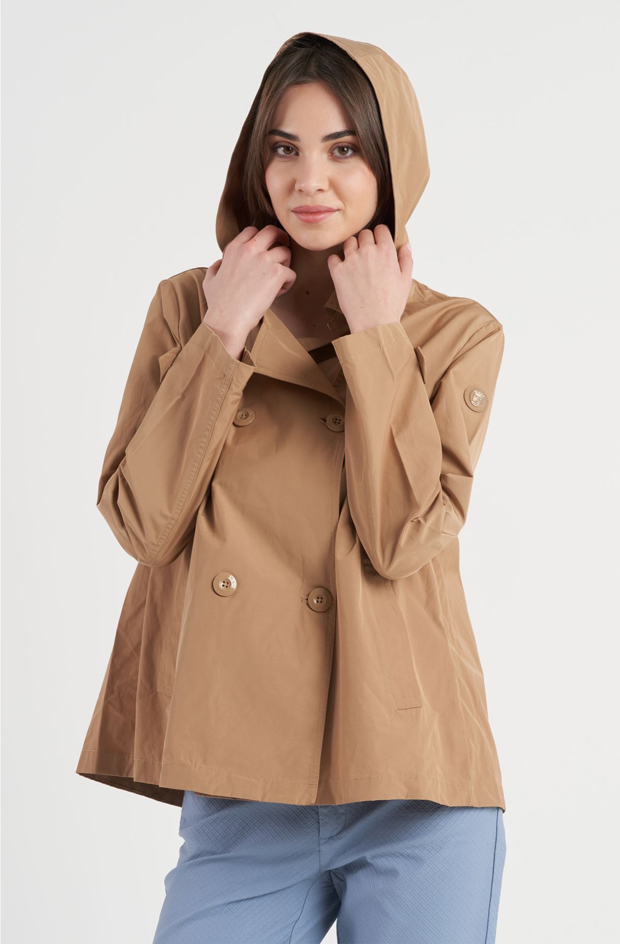 Peacoat donna in cotone impermeabile