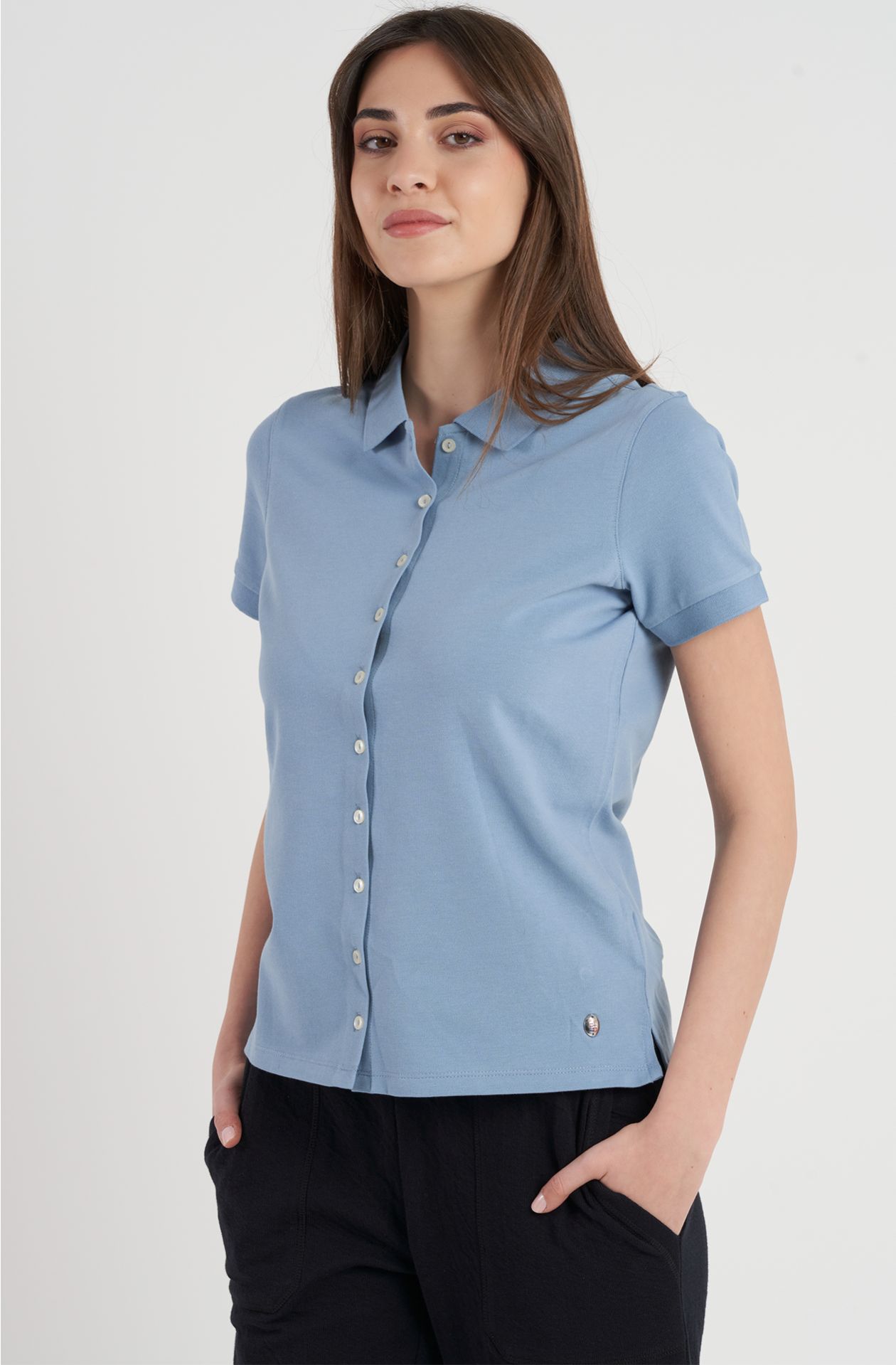Polo donna in cotone piquet