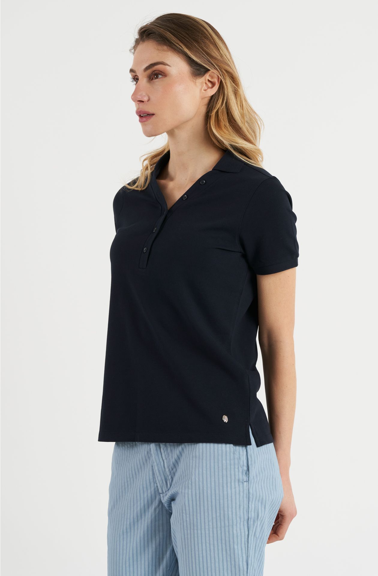 Polo donna in cotone piquet