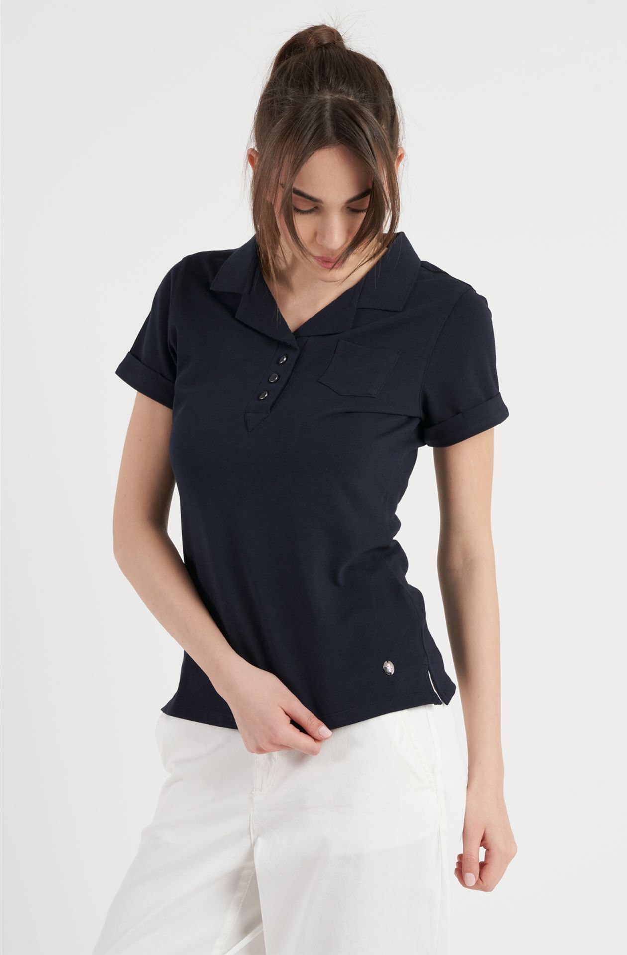 Polo donna in cotone piquet