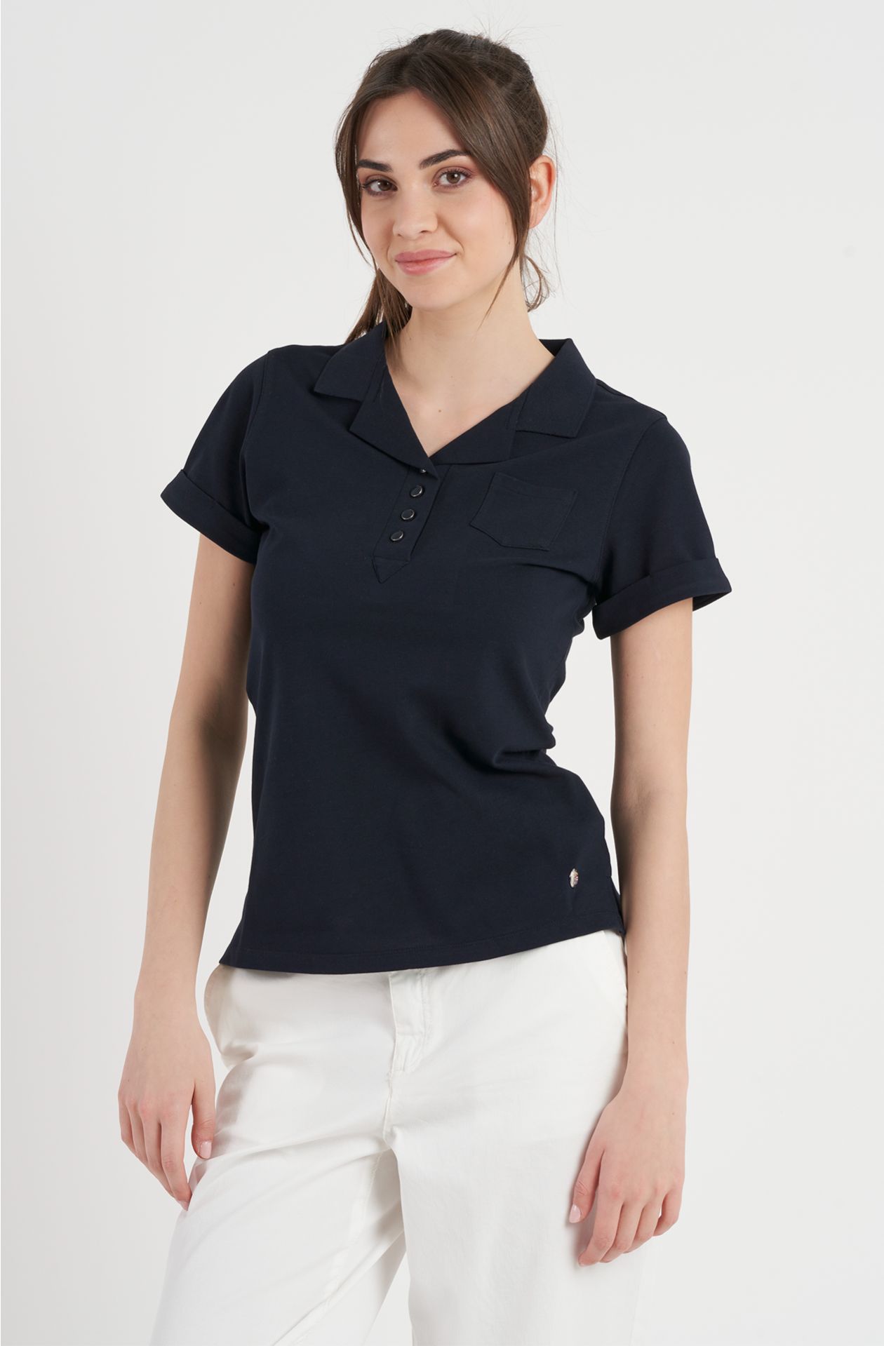 Polo donna in cotone piquet