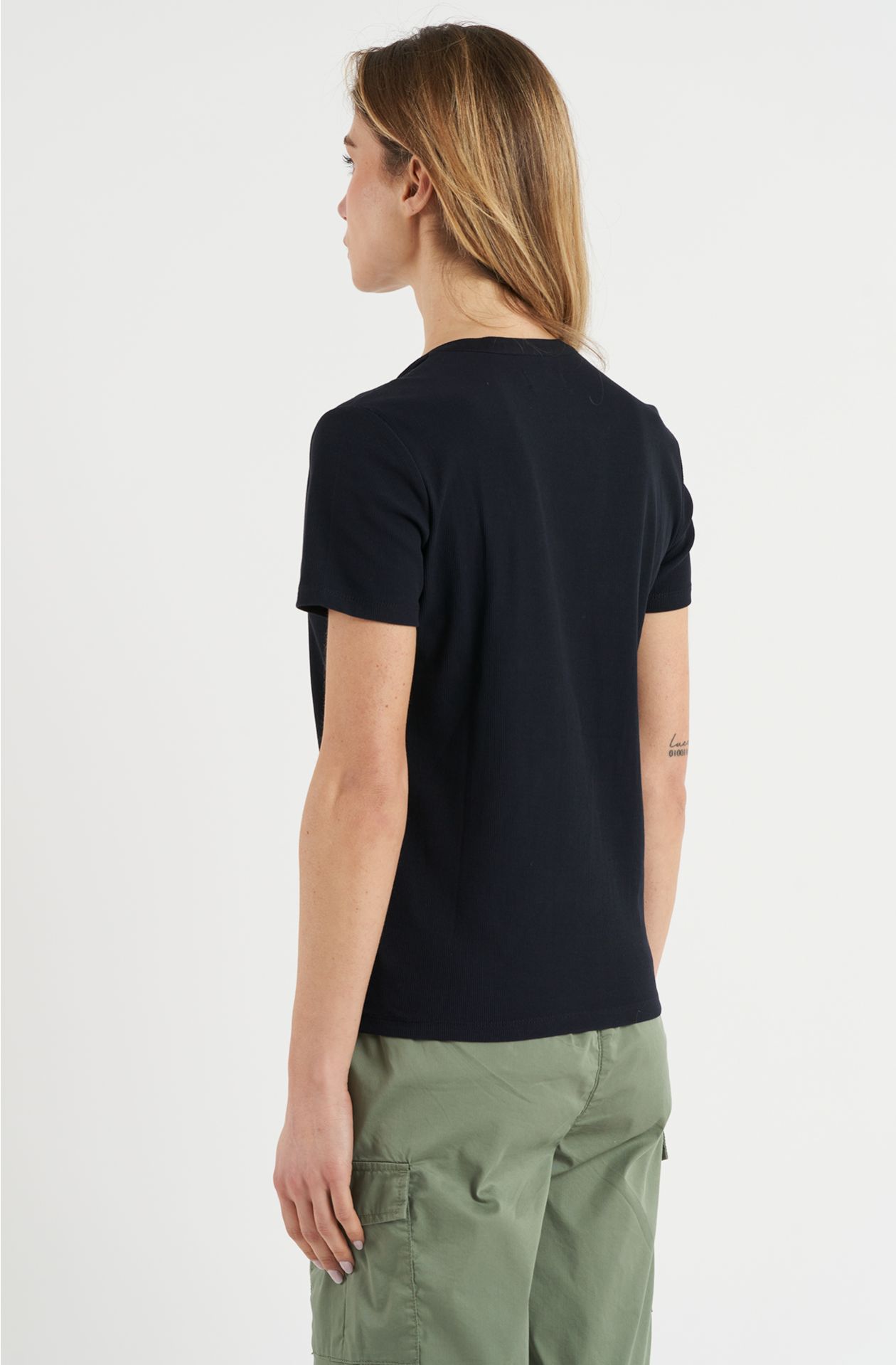 Polo donna in cotone a costina